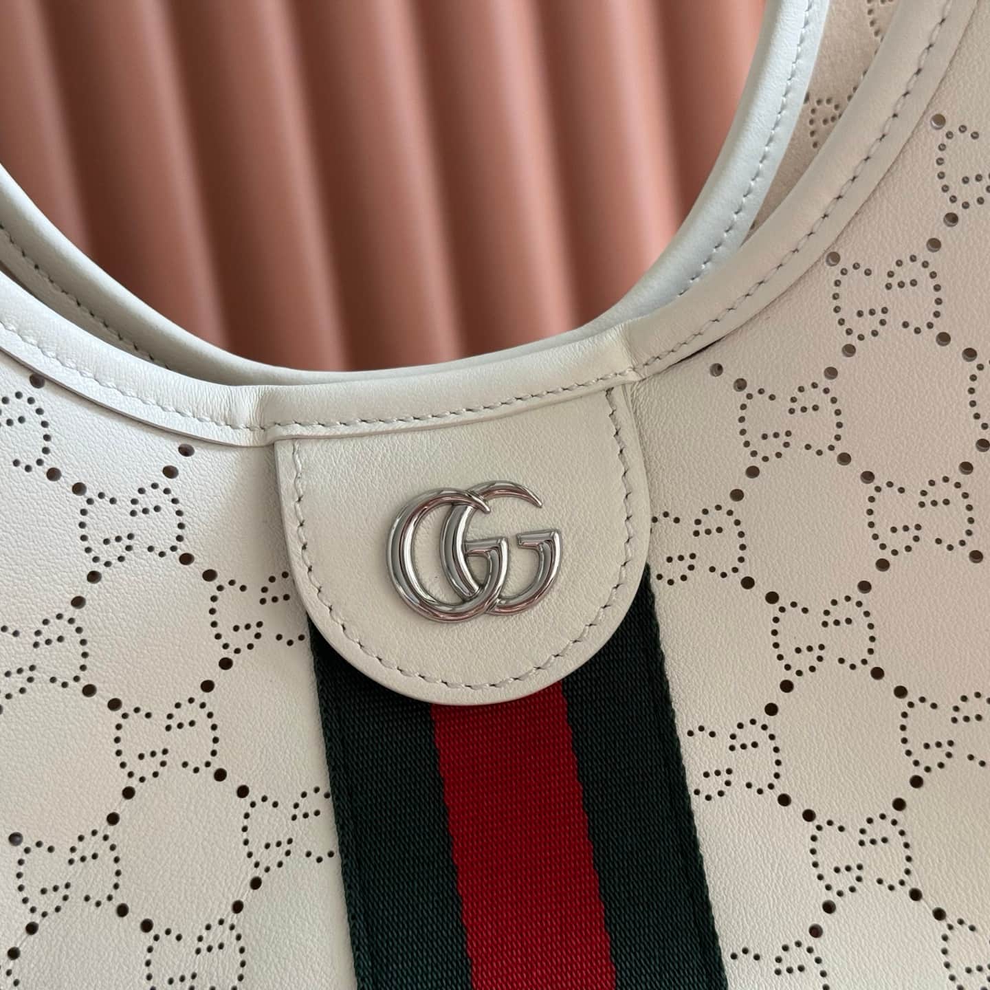Gucci Giglio small tote bag white GG leather 860845 High