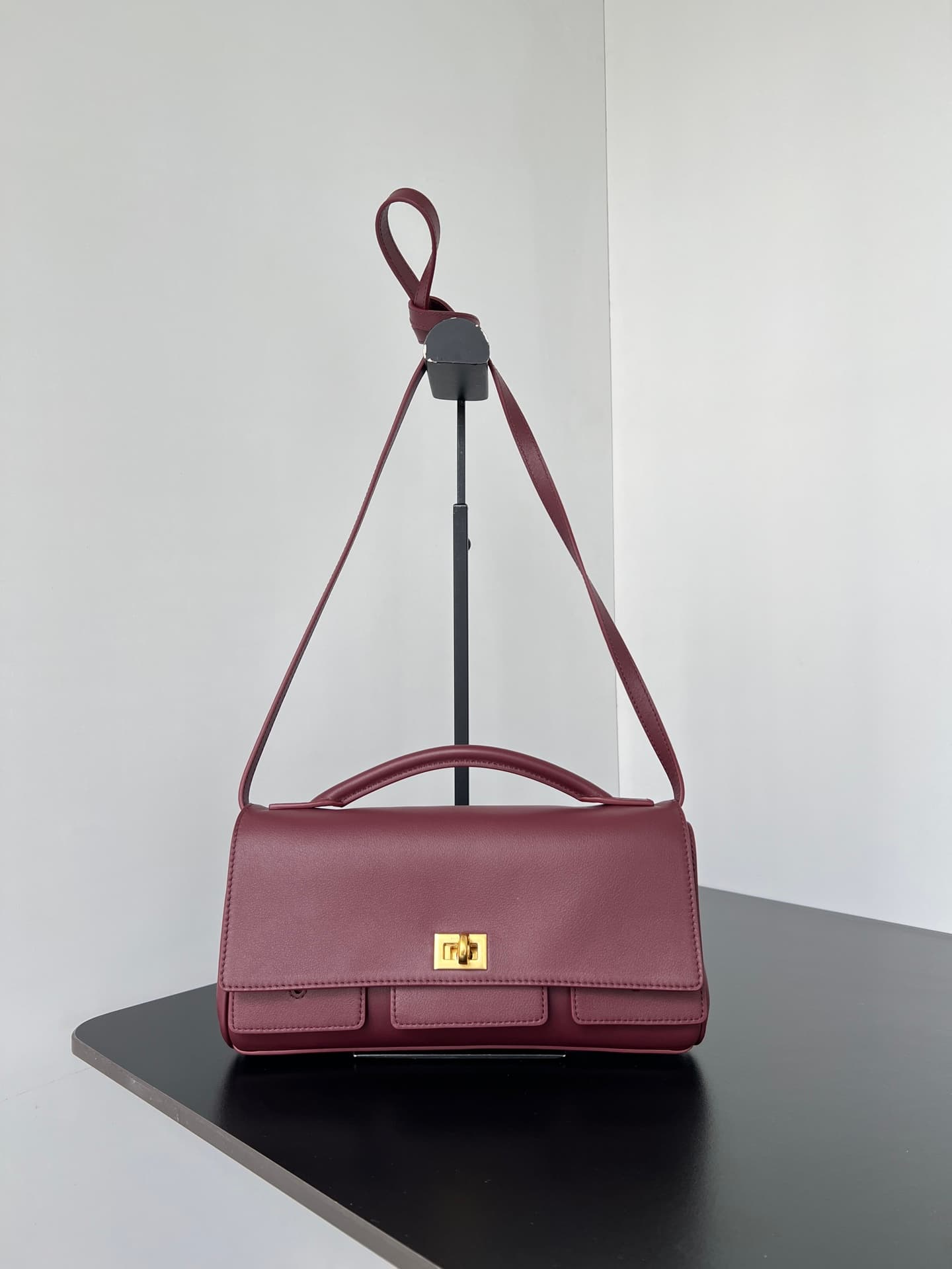 Balenciaga Bel Air Small Clutch On Strap smooth leather High