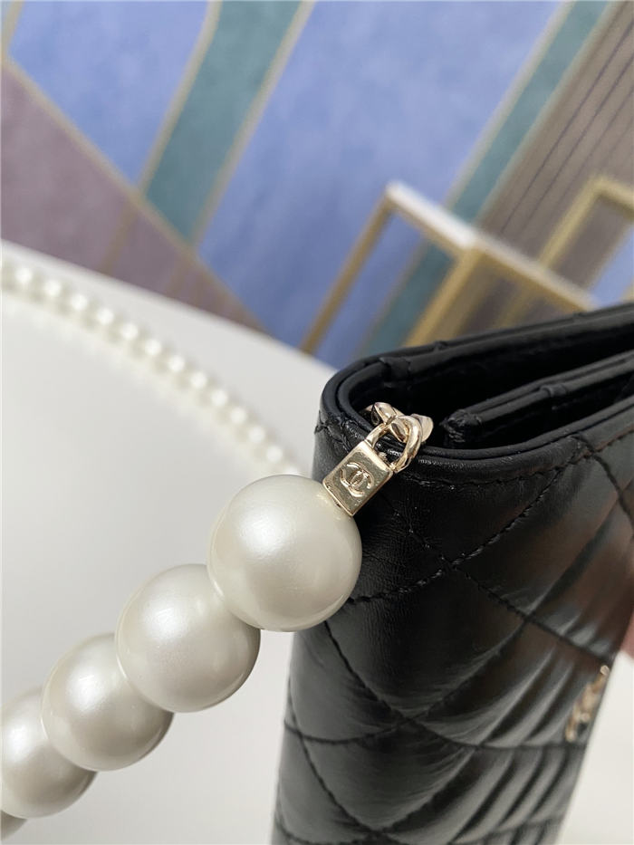 Chanel Wallet on Chain Imitation Pearls Black A