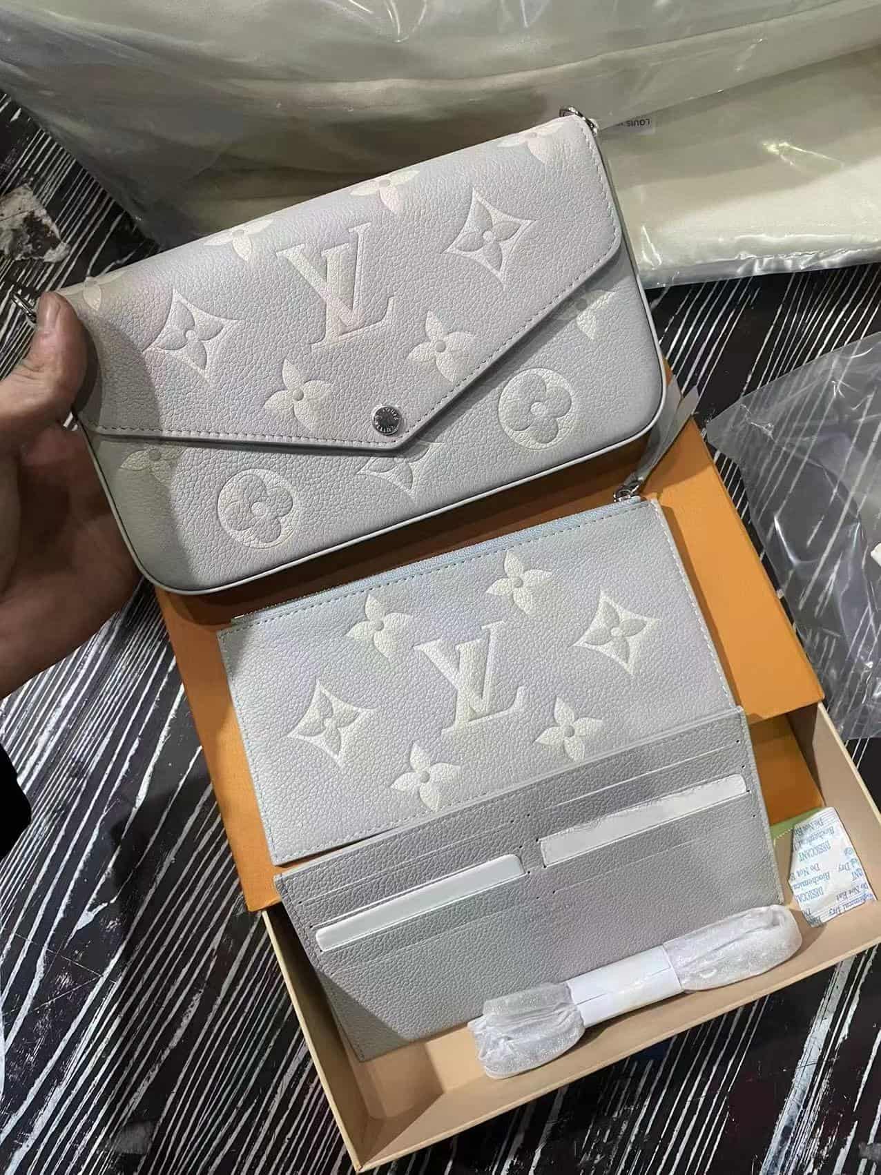 Louis Vuitton Félicie Pochette Monogram Empreinte M14227 Brume/Quartz High