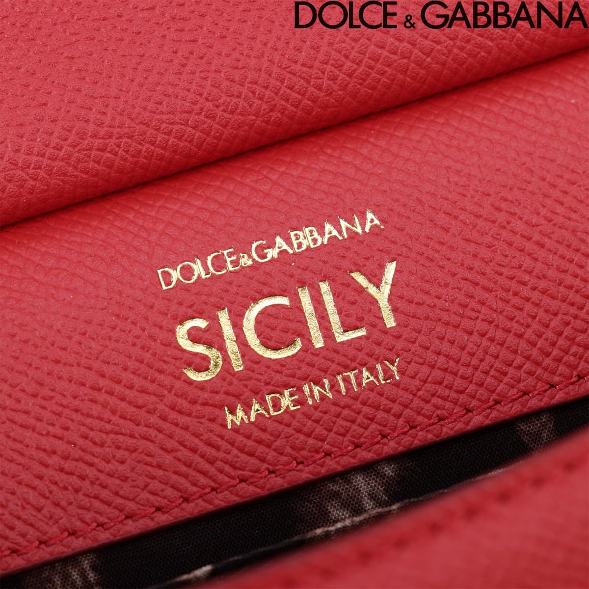 Dolce & Gabbana Miss Sicily top handle bag calfskin leather Red High