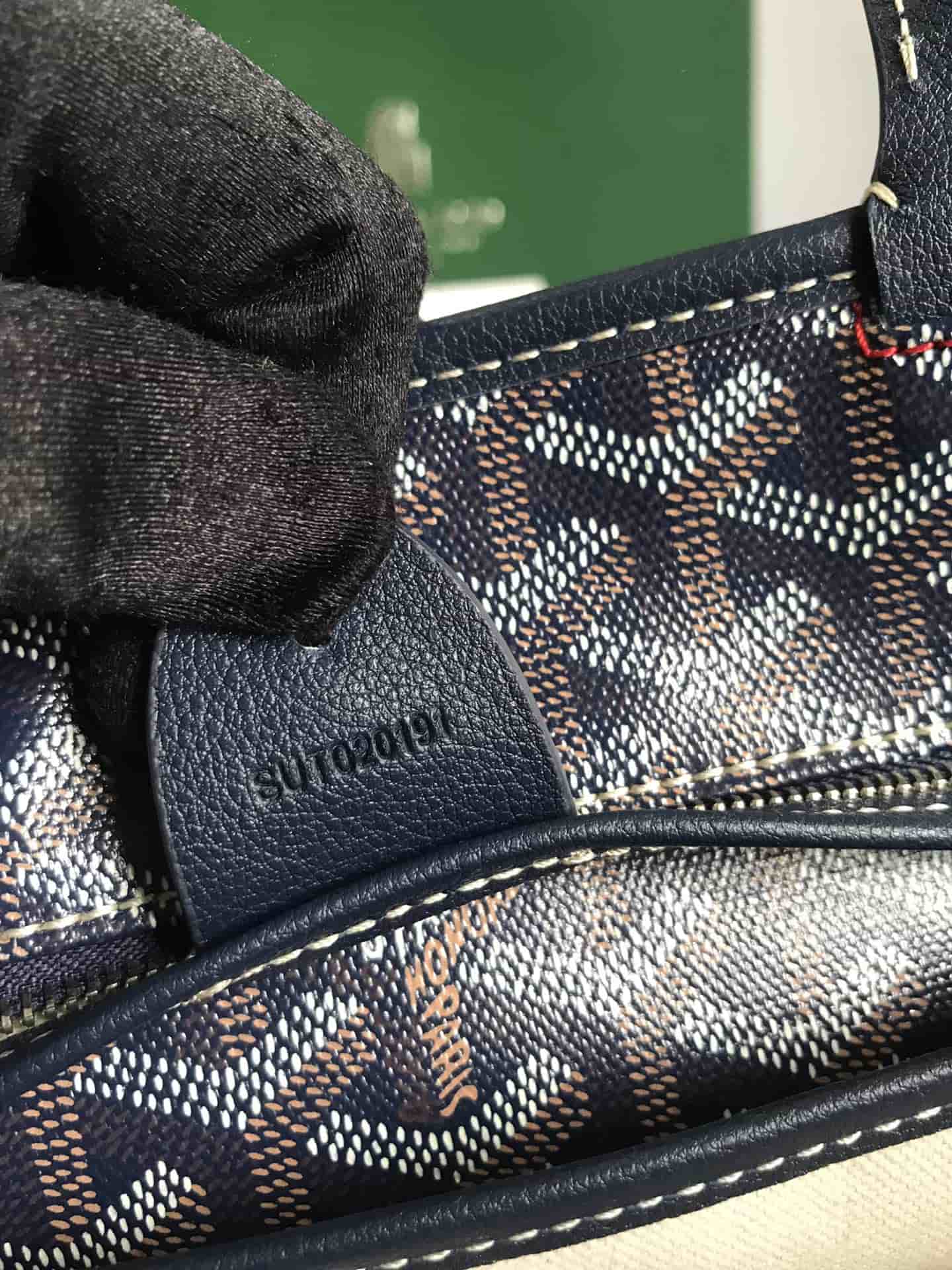 ARTOIS PM BAG Goyardine Canvas & Chevroches Calfskin Navy Blue High