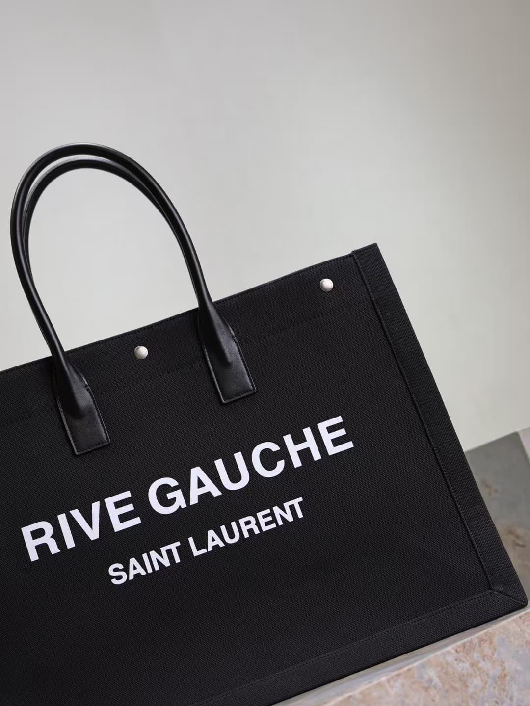 RIVE GAUCHE TOTE BAG IN CANVAS AND LEATHER High