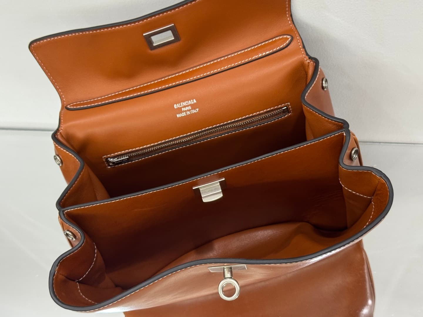 Balenciaga Rodeo Small Bag in Tan Leather With Silver-Tone Metal TOP