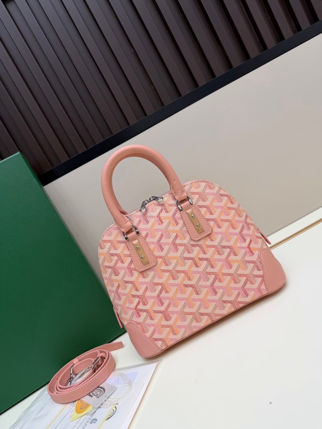 Goyard Vendôme mini bag in Goyardine coated canvas Pink High