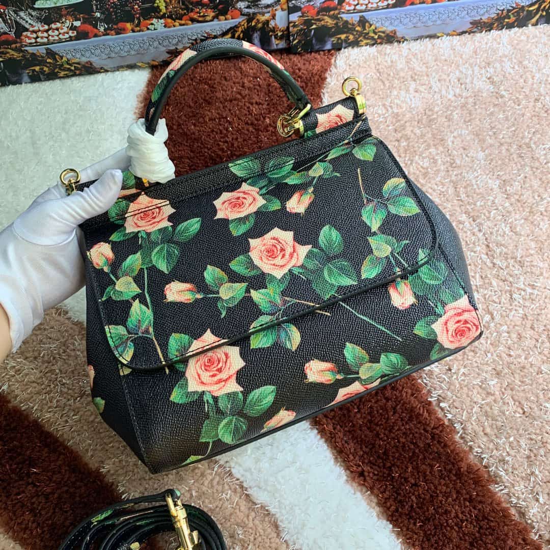 Dolce & Gabbana Miss Sicily top handle bag with multicolor print leather High