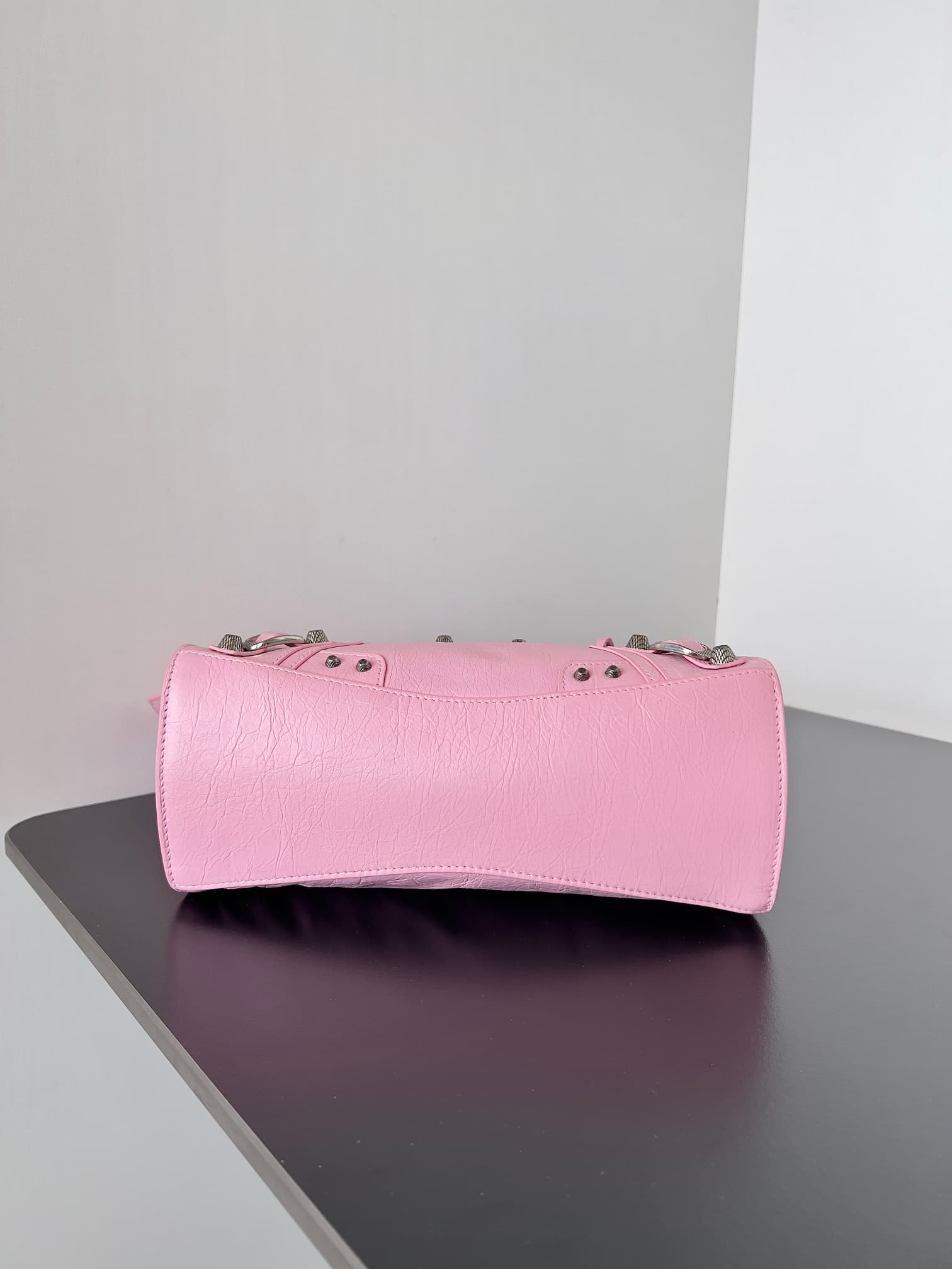 Balenciaga Small Neo Cagole City bag in Pink lambskin leather High