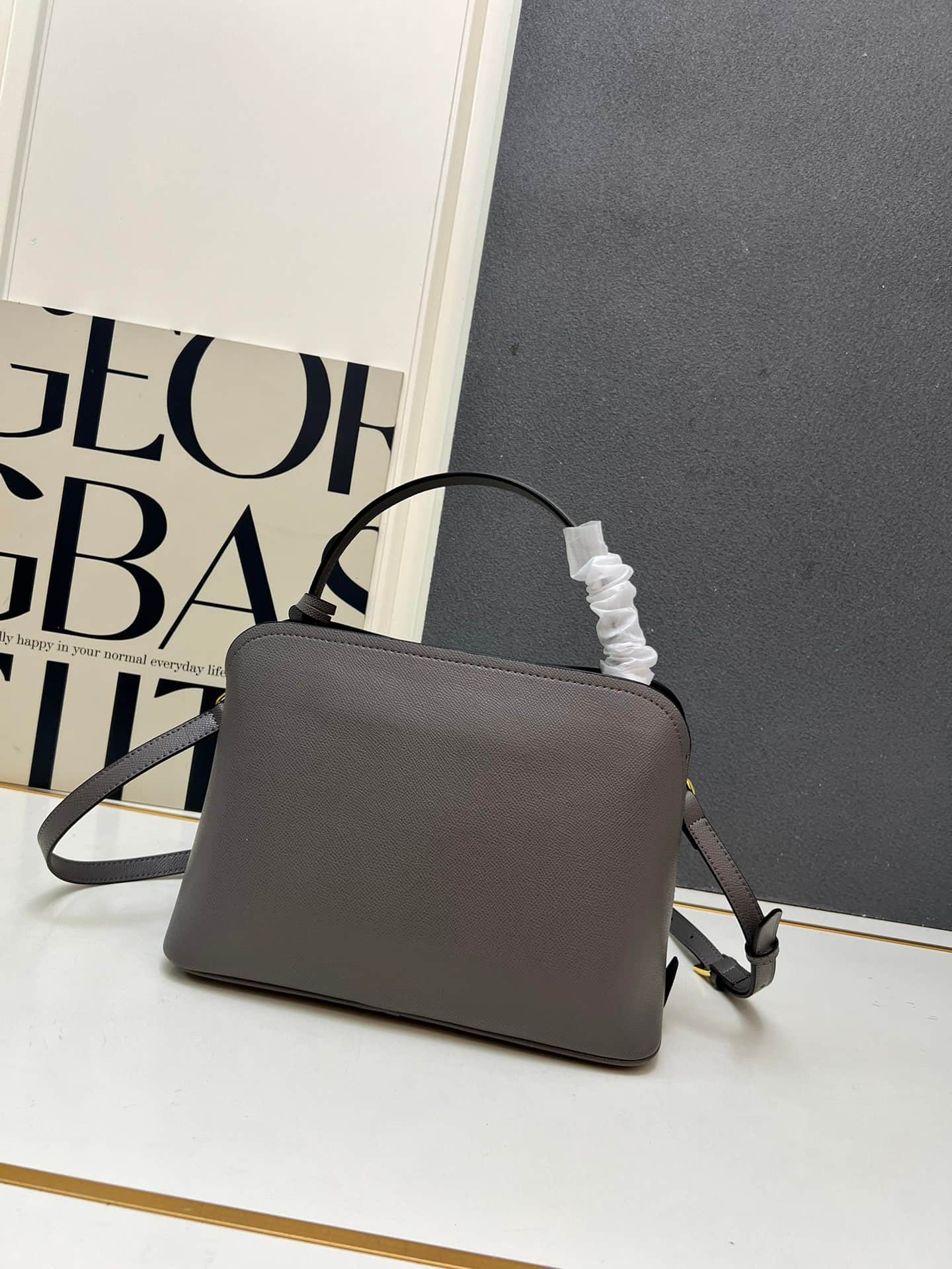 Prada Saffiano Leather Matinée Handbag Grey