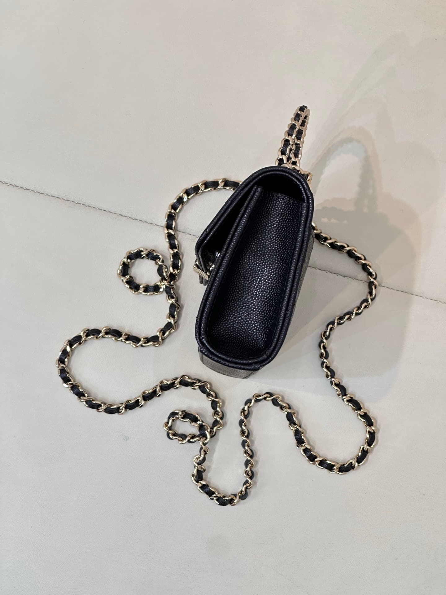 Chanel Clutch with chain Grained Calfskin&Gold-Tone Metal Black AP3238 TOP
