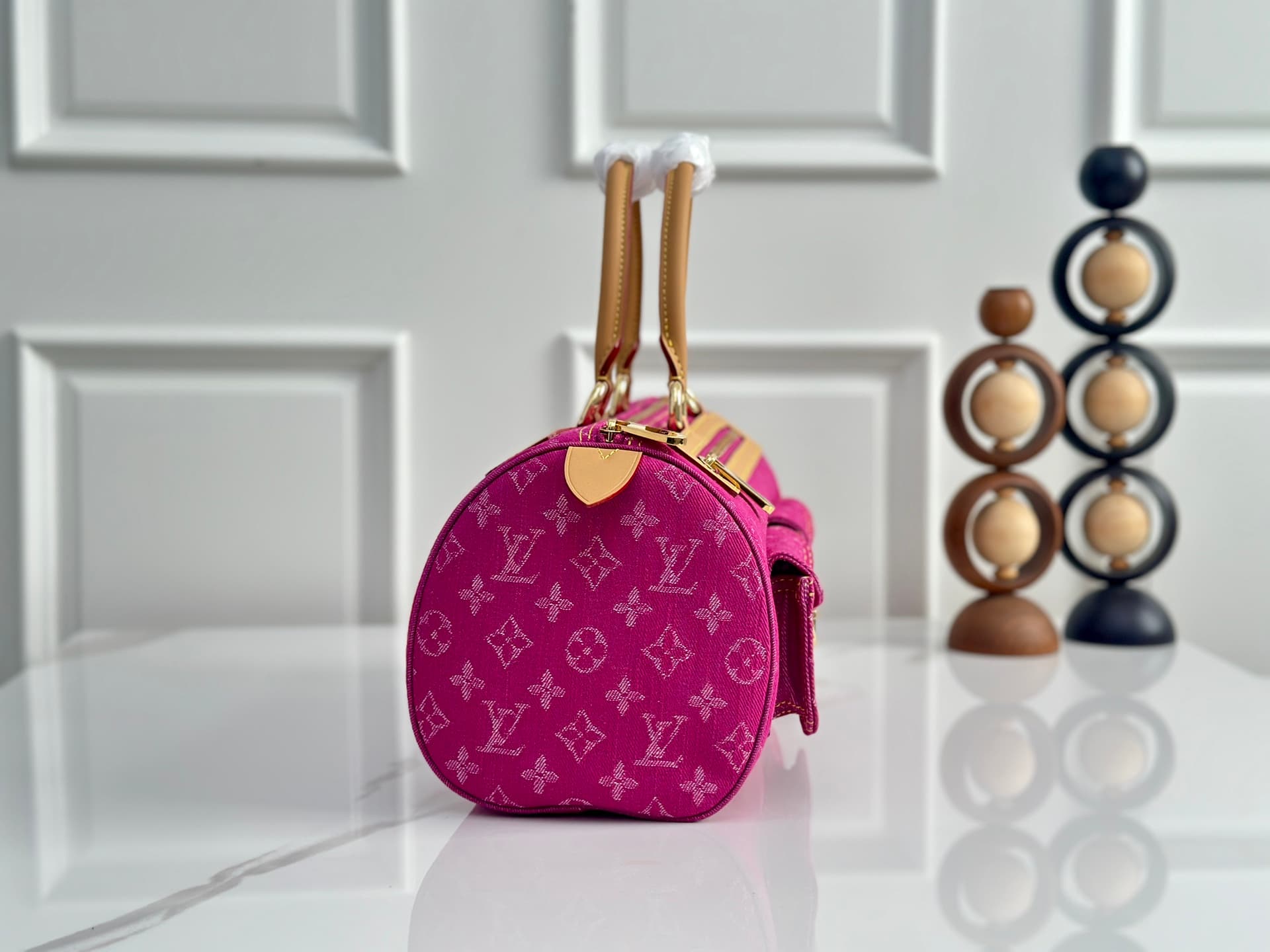 Louis Vuitton Neo Speedy Handbag in Fuchsia Denim M95215 High