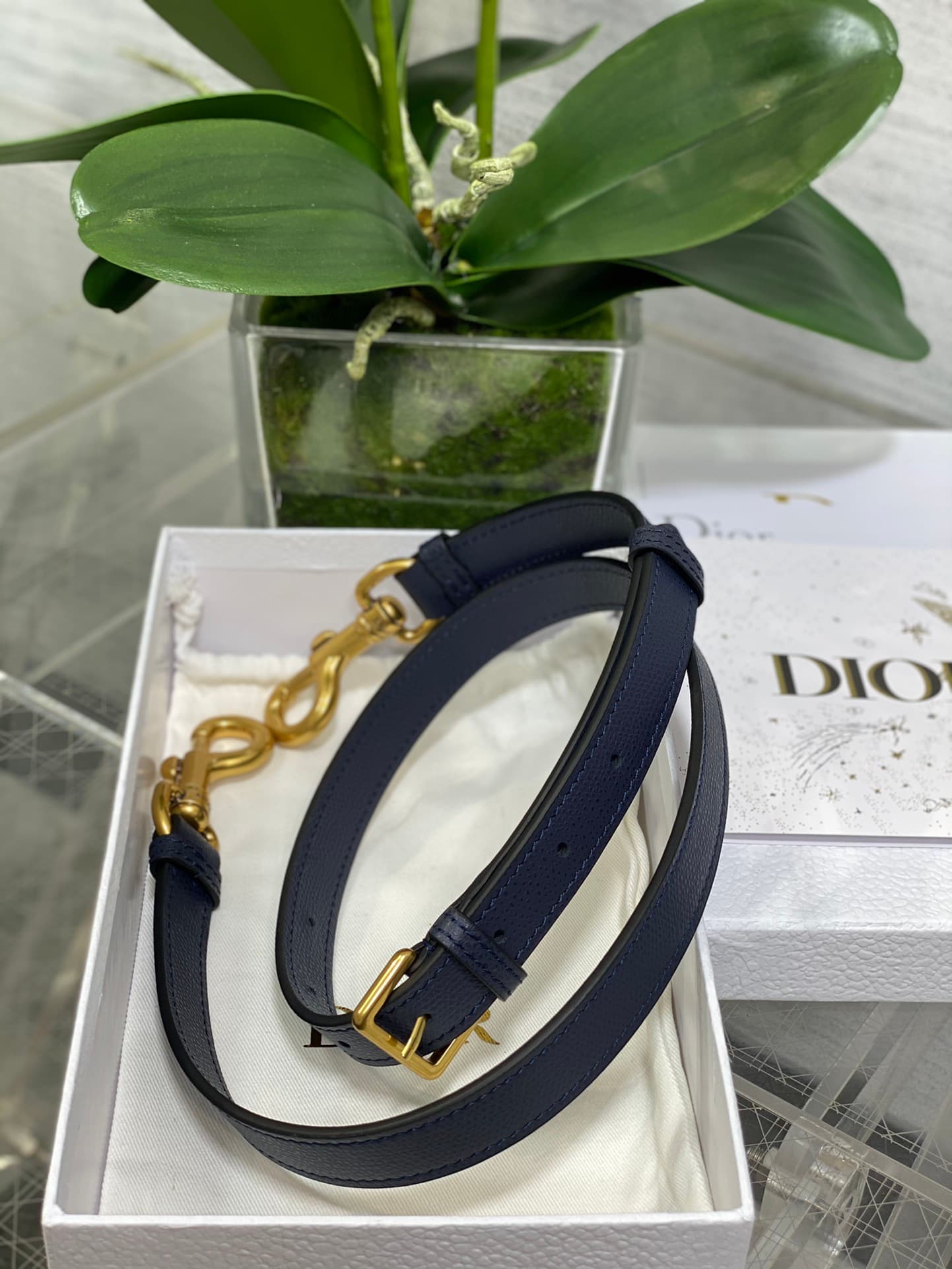 Mini SADDLE BAG Grained Calfskin  Navy Blue High