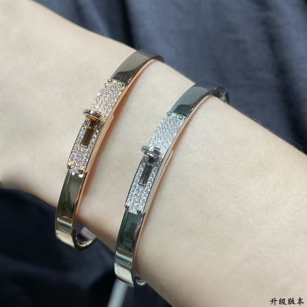 Hermès Kelly Diamond Bangle Bracelet High