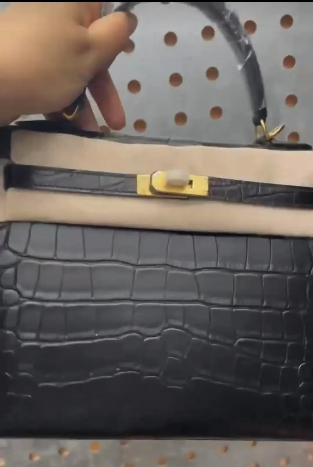 Hermes Kelly 25/28/32cm Sellier Bag Crocodile Leather In Black WAX High Customizing style
