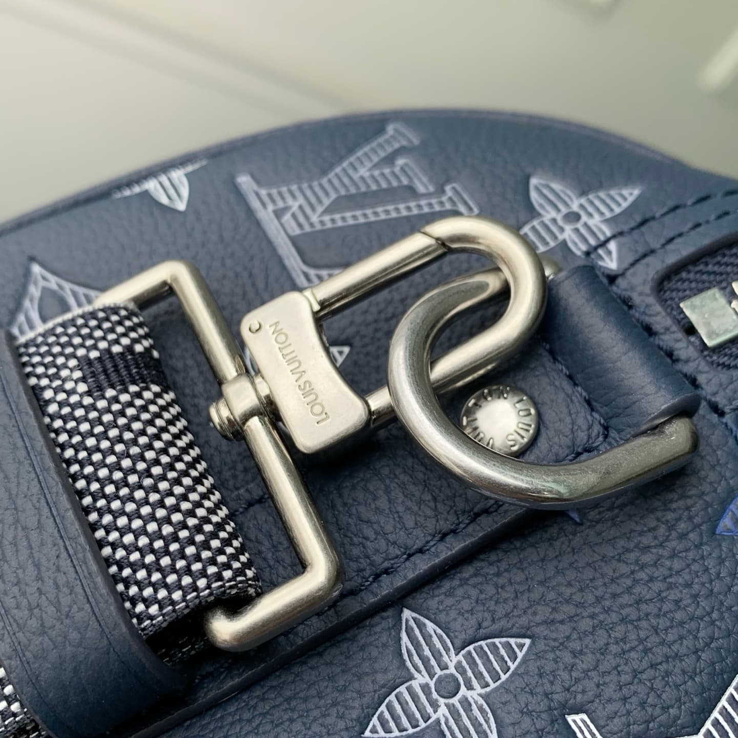 Louis Vuitton City Keepall Navy Blue Monogram Shadow calfskin leather M28617 High
