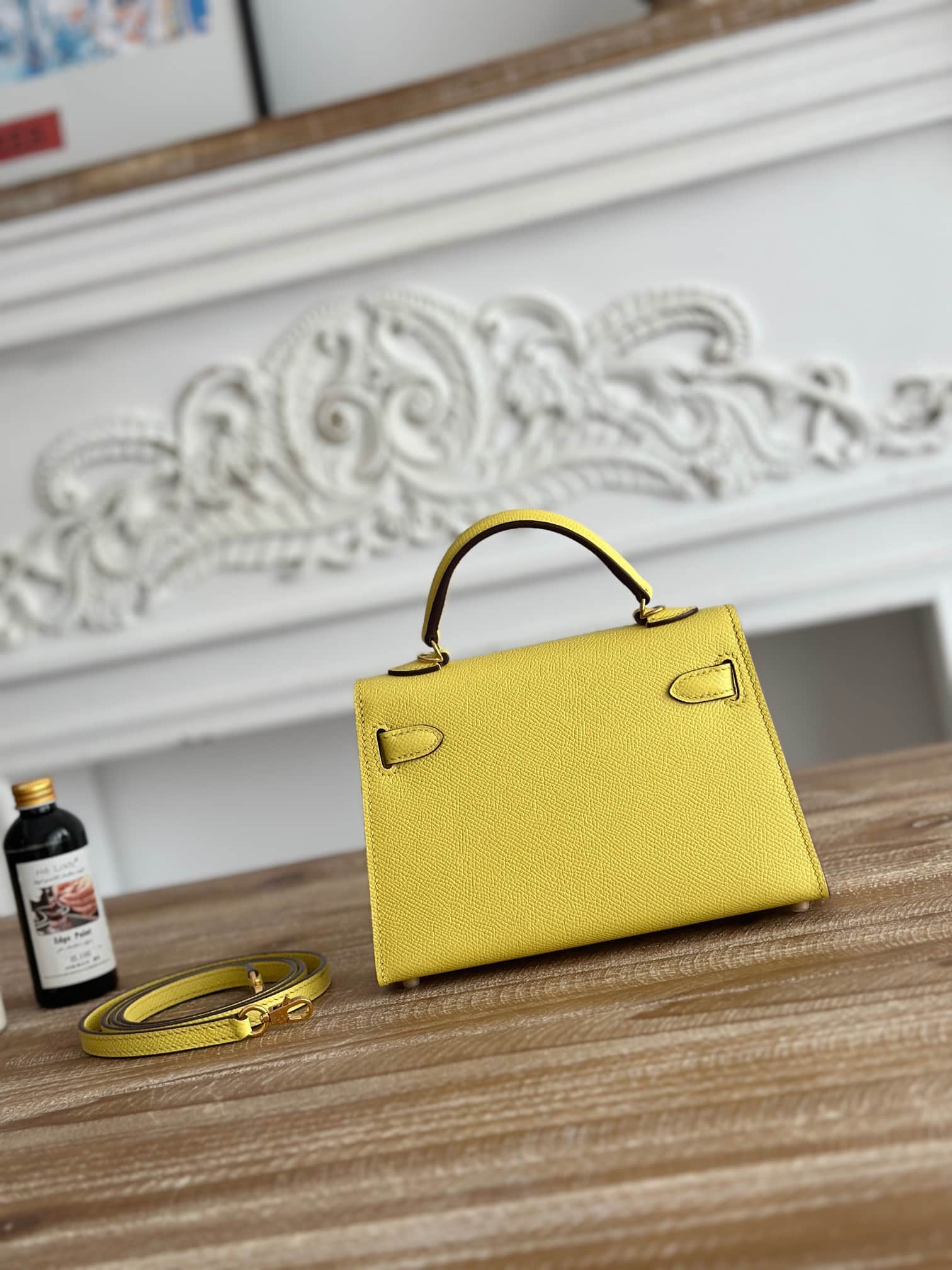Hermes Kelly Mini II Bag Epsom Leather WAX Lime High