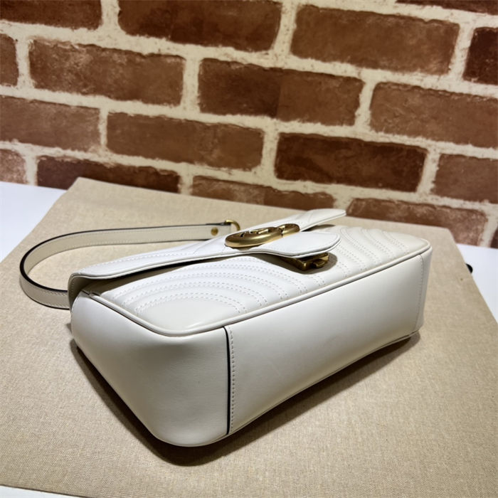GG Marmont small matelassé shoulder bag 443497 white High