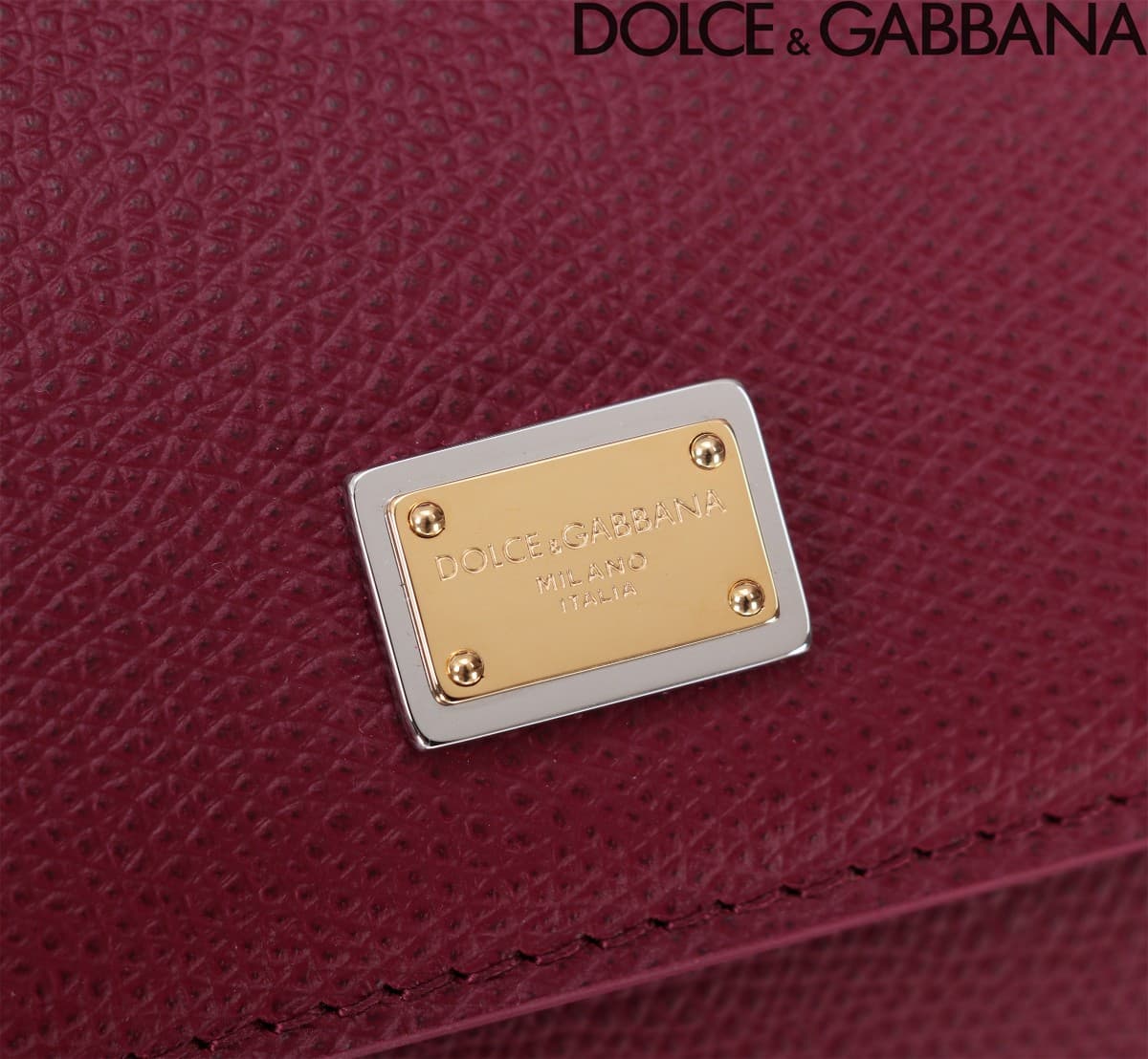 Dolce & Gabbana Miss Sicily top handle bag calfskin leather Claret High