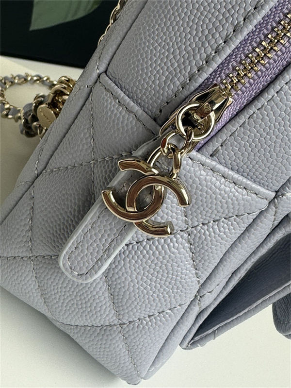 Chanel Mini Backpack Grained Calfskin Gold-Tone Metal AP3753 Purple Pale A