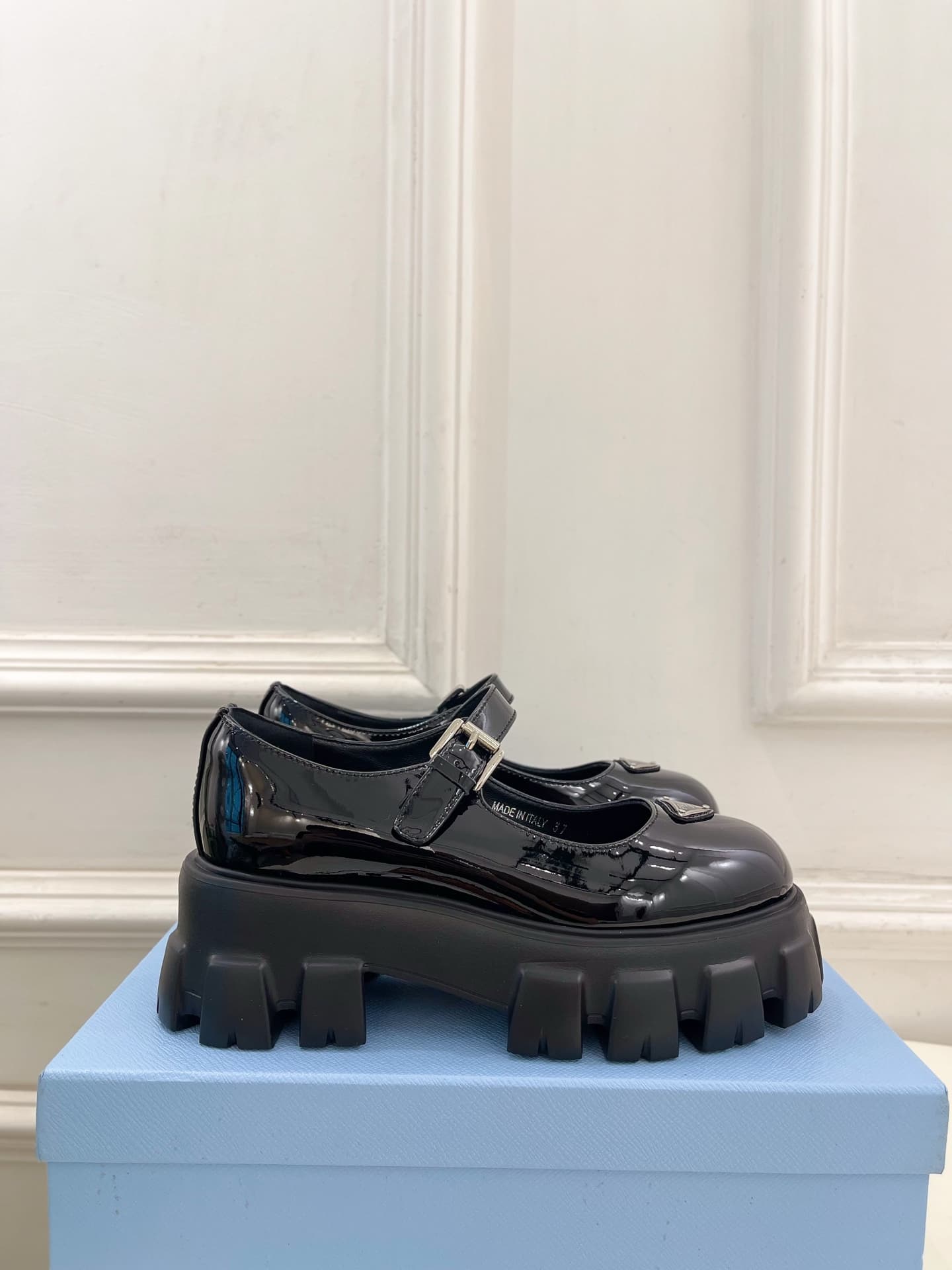 Prada Brushed leather Monolith Mary Janes