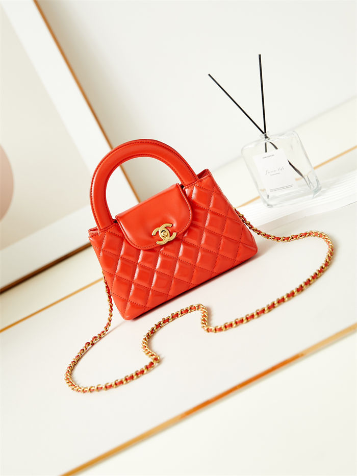 Chanel MINI SHOPPING BAG AS4416 Shiny Aged Calfskin & Gold-Tone Metal Orange A