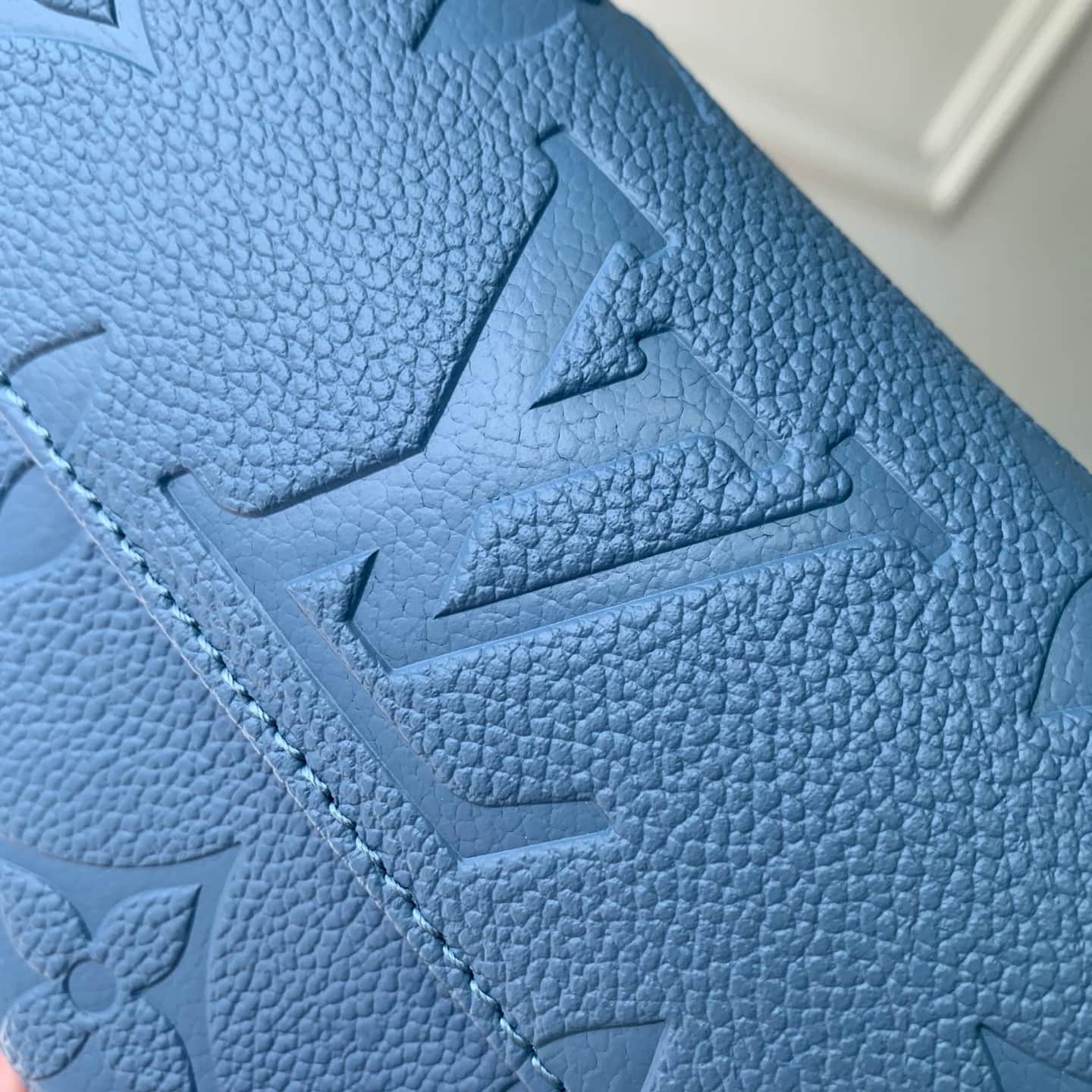 Louis Vuitton Wallet On Chain Ivy Blue Jeans Embossed grained cowhide leather M27755 High