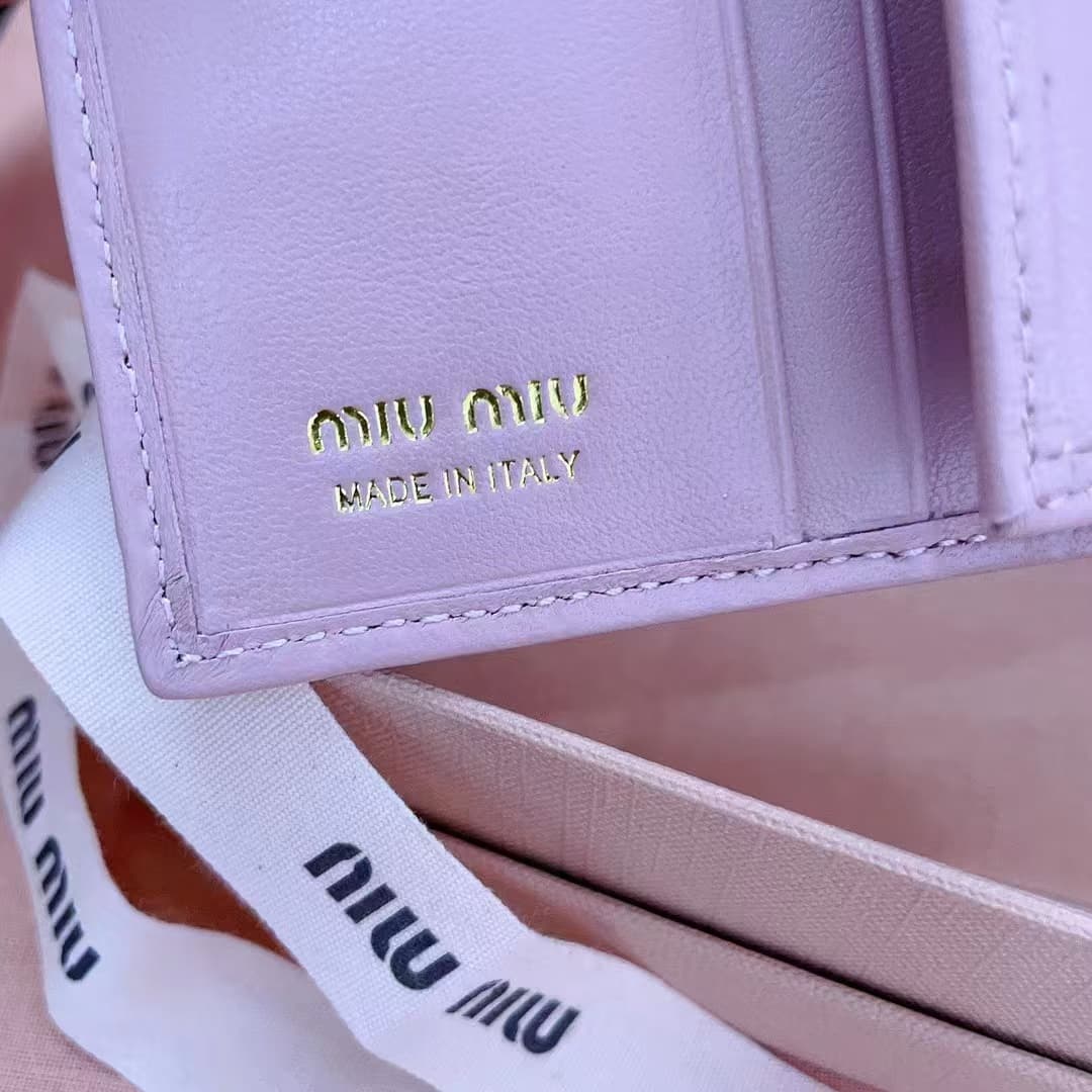 Miu Miu Small matelassé nappa leather wallet High