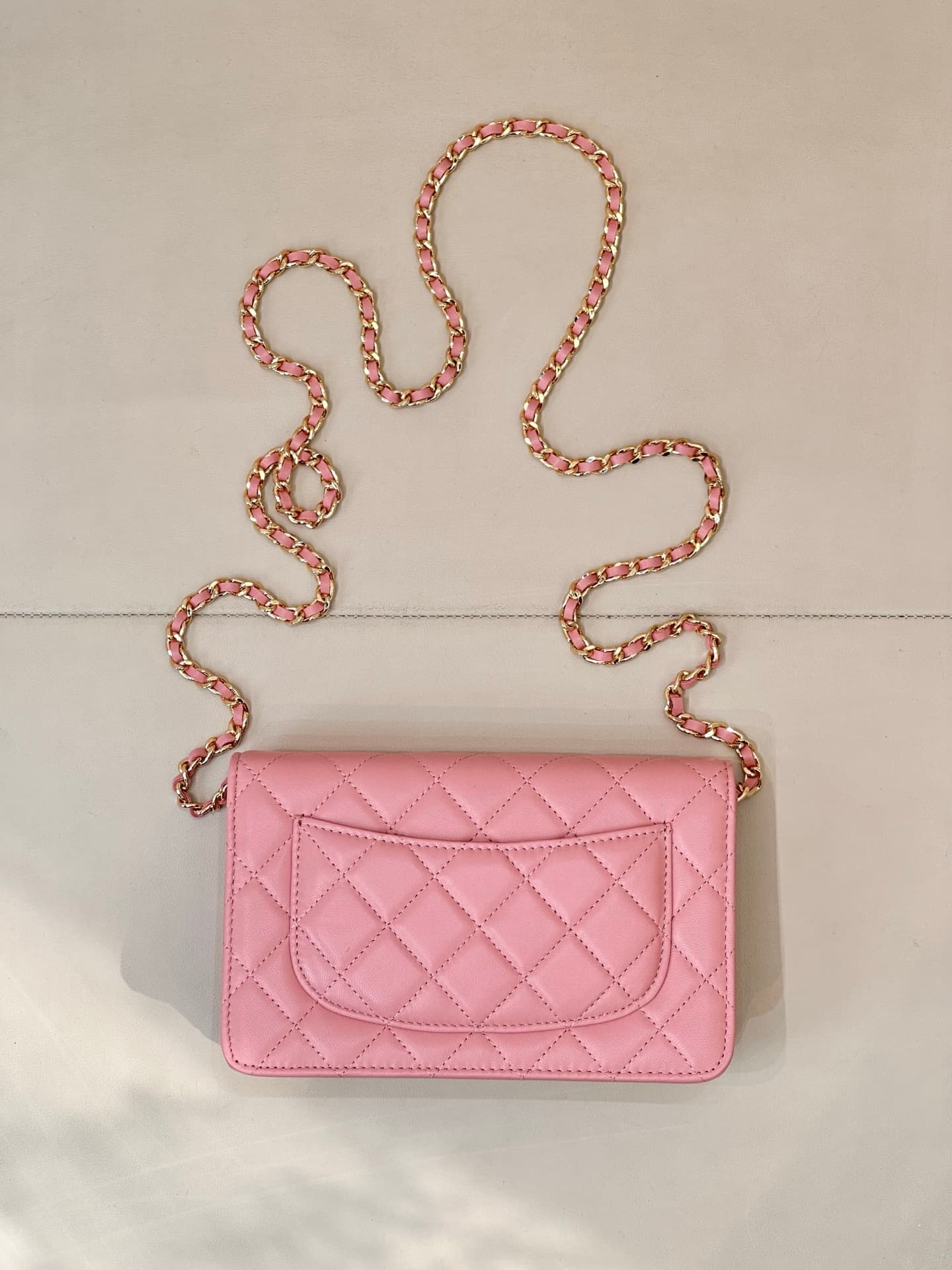 Chanel Wallet on Chain Lambskin& Gold-tone Metal AP0250 Pink TOP