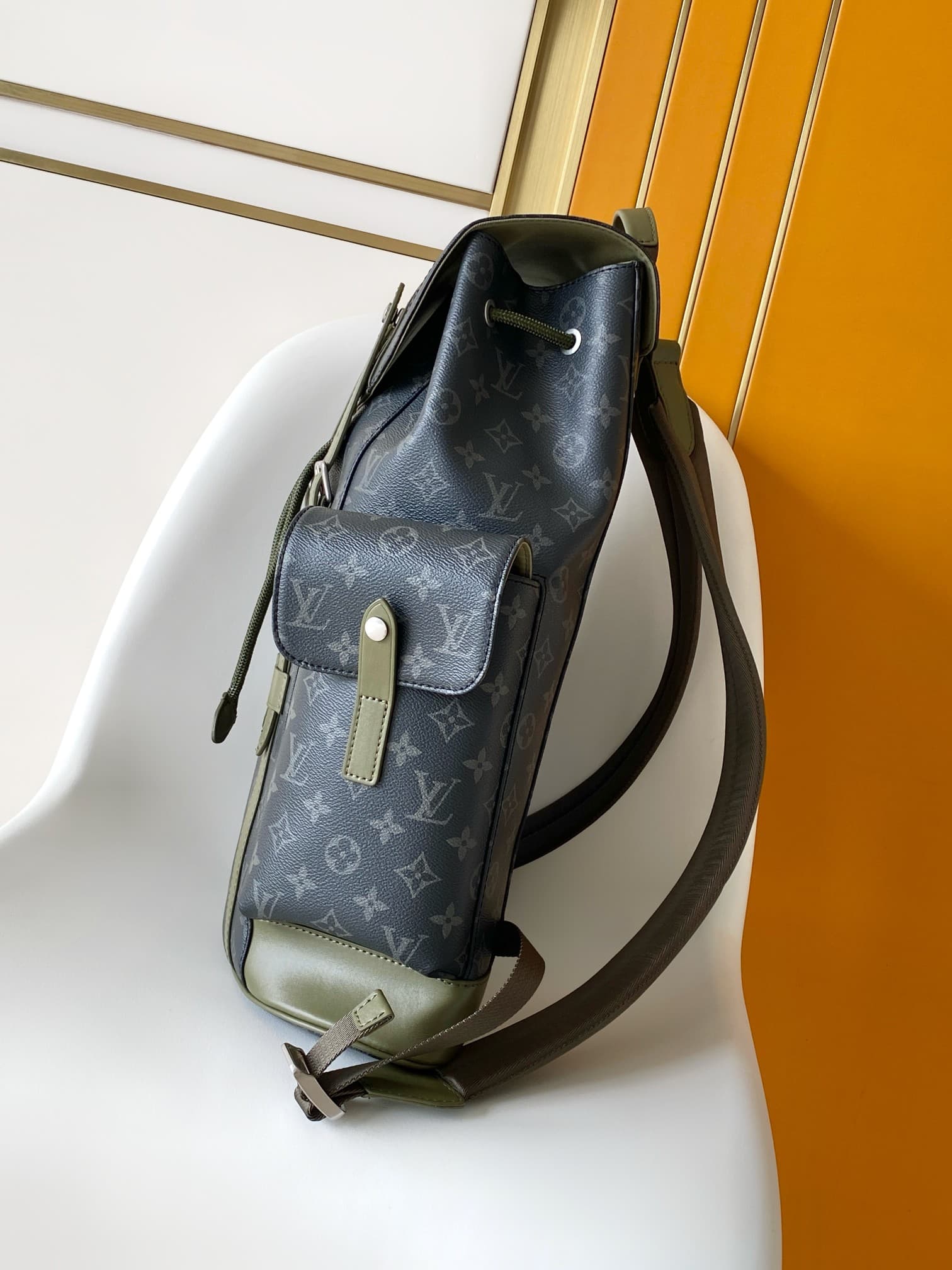 Louis Vuitton Christopher MM Khaki Green Monogram Eclipse coated canvas M28633 High