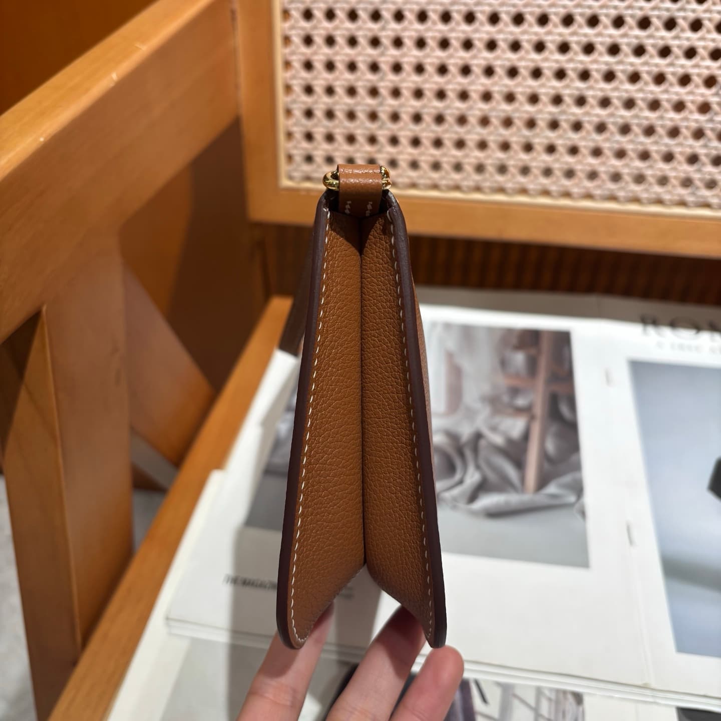 Hermes Zipengo Chaine d'Ancre To Go pouch Evergrain calfskin Gold WAX High