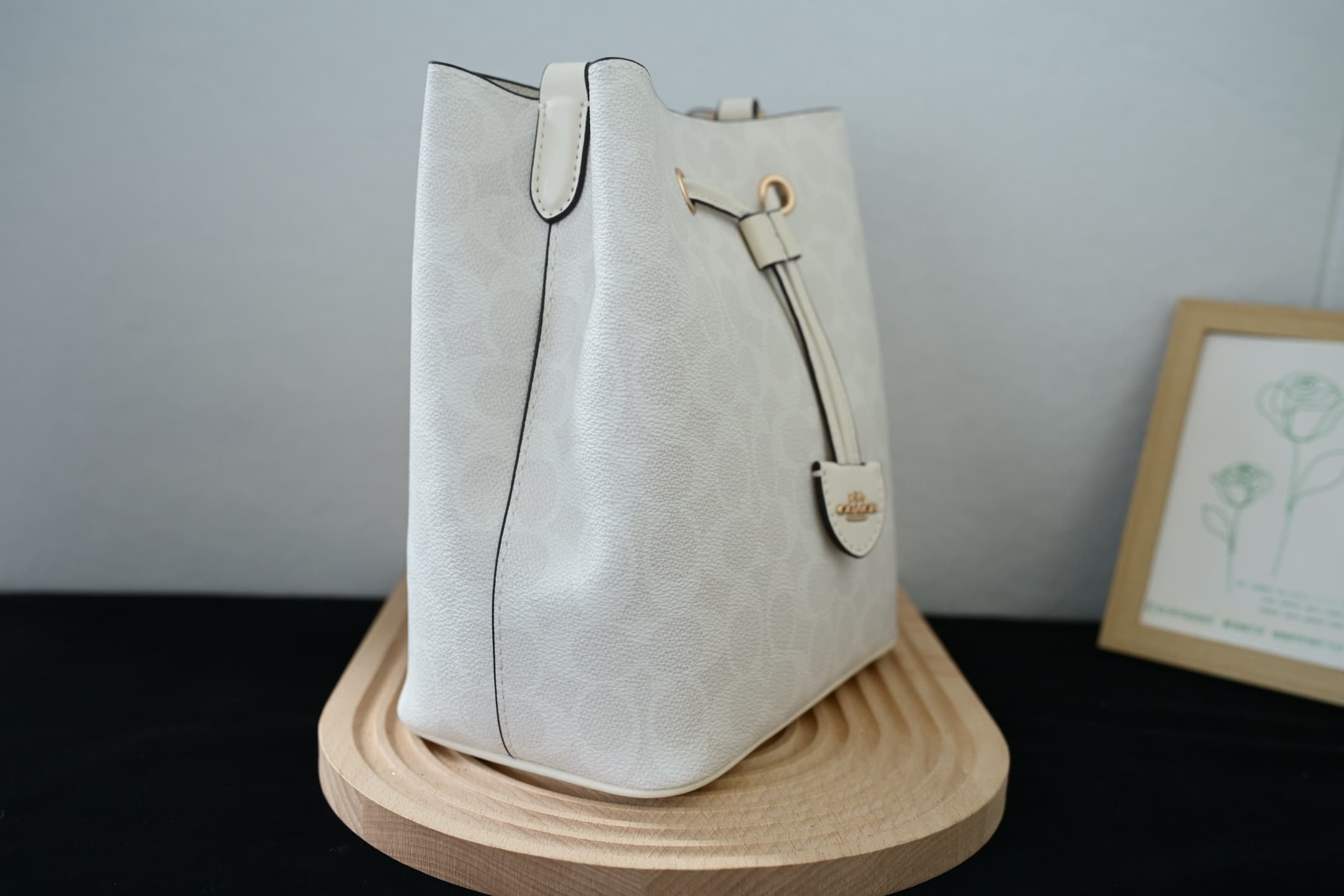 COACH Rowan Bucket Bag In White Signature Canvas High