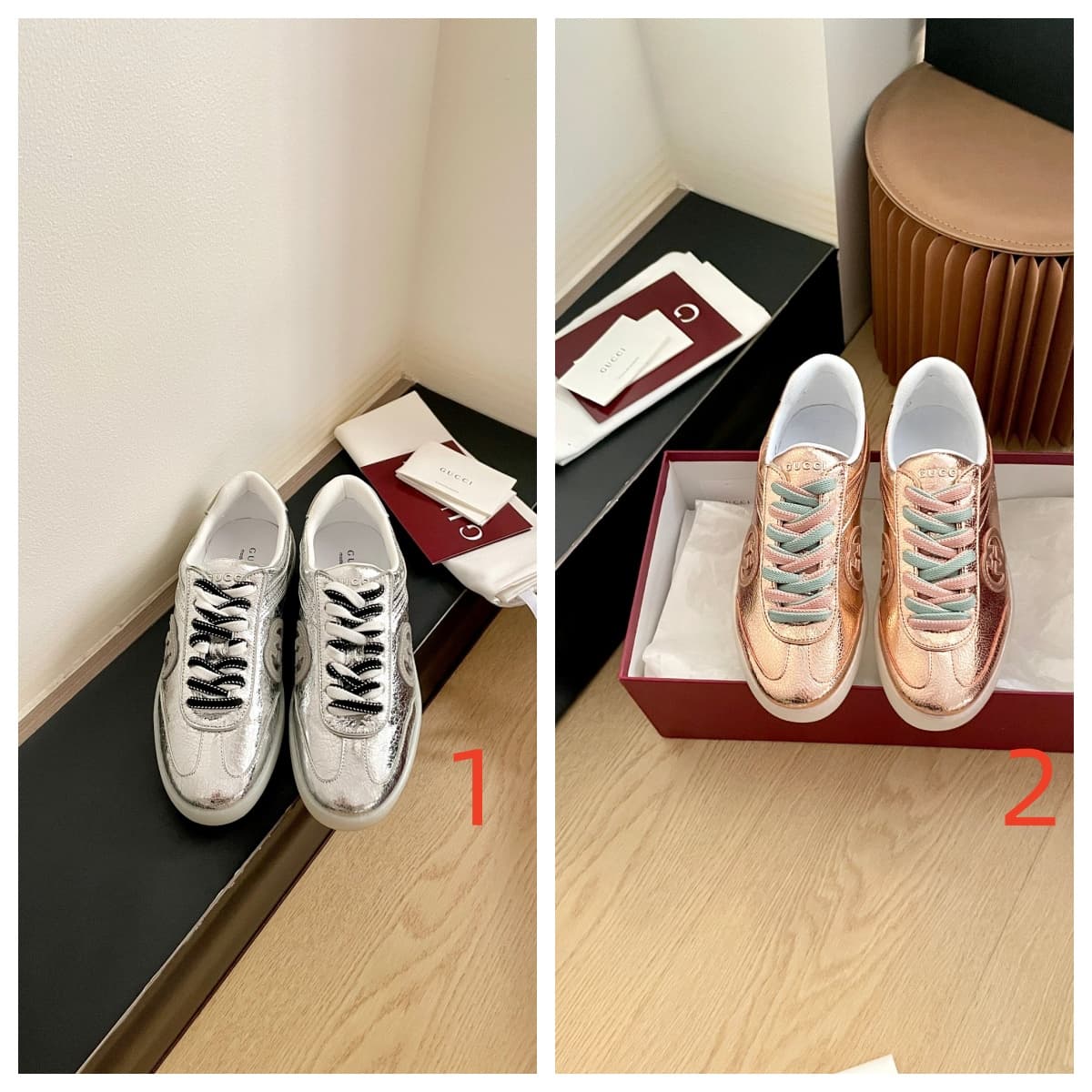 Gucci Women's G74 sneaker in textured leather