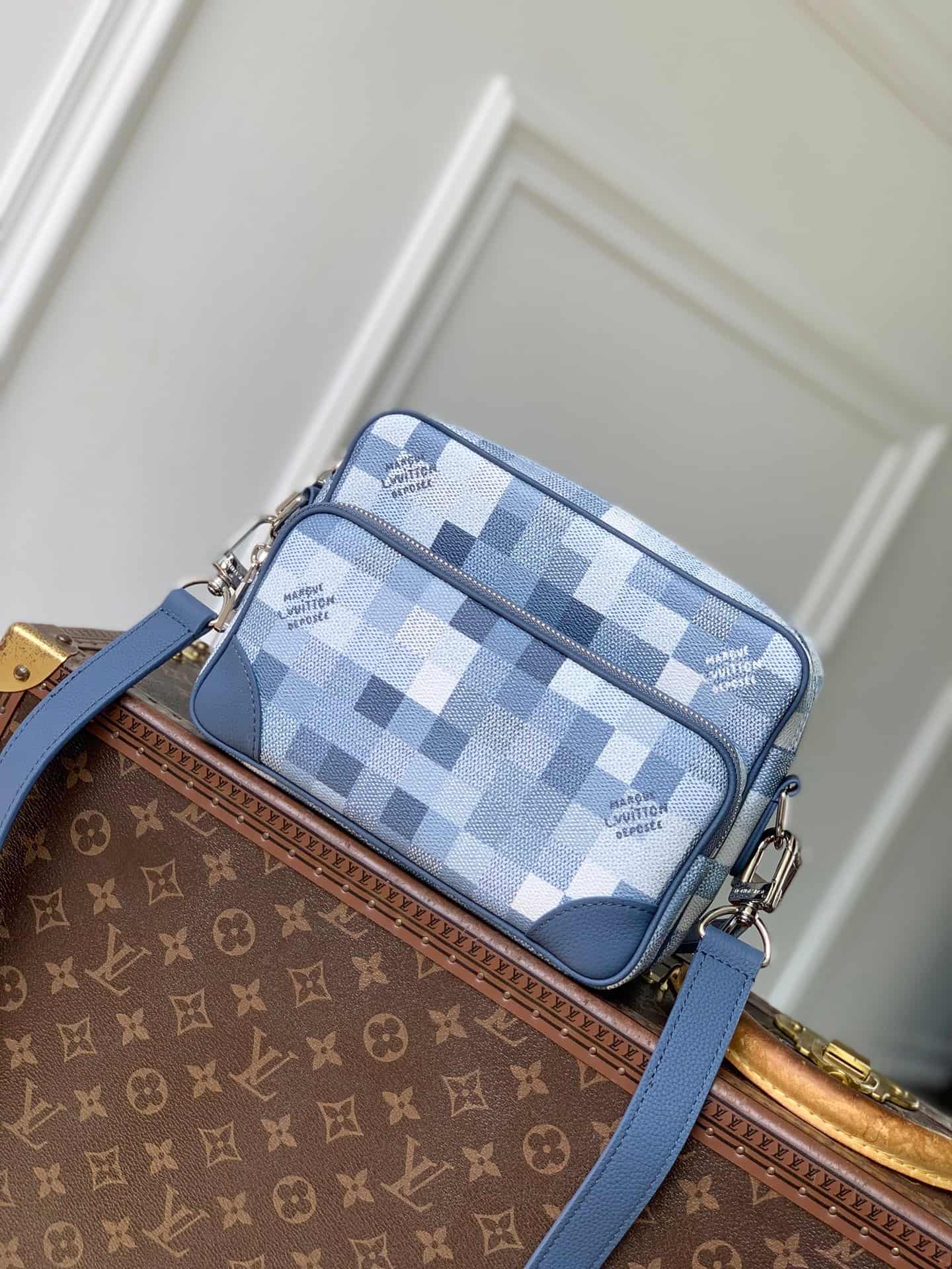 Louis Vuitton Nil Indigo Blue Damoflage coated canvas M28606 High