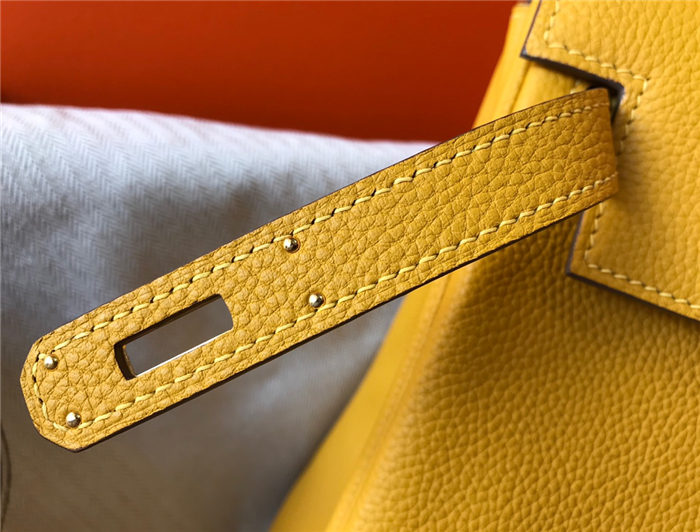 Hermes Kelly 25/28/32cm Retourne Bag Togo Leather In Yellow WAX High