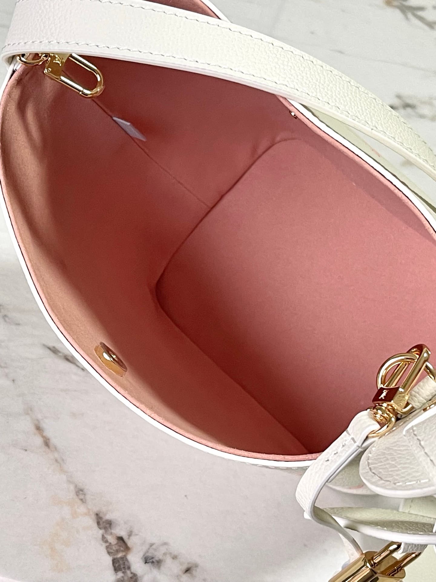 Louis Vuitton All In BB Milky White/Peach Cowhide leather M28315 High