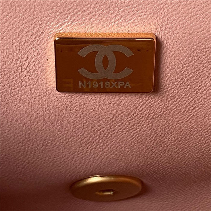 Chanel SUPERMINI FLAP BAG AS4040 Lambskin & Gold-Tone Metal Pink A