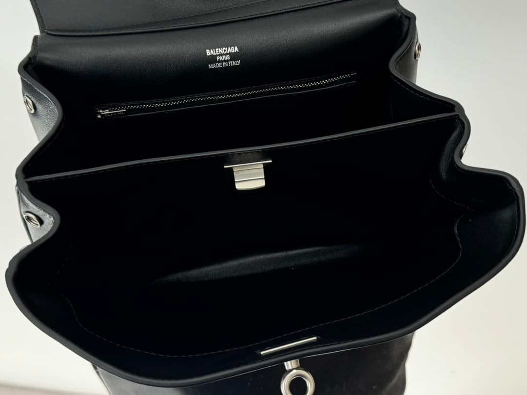 Balenciaga Rodeo Small Bag in Black Leather With Silver-Tone Metal TOP