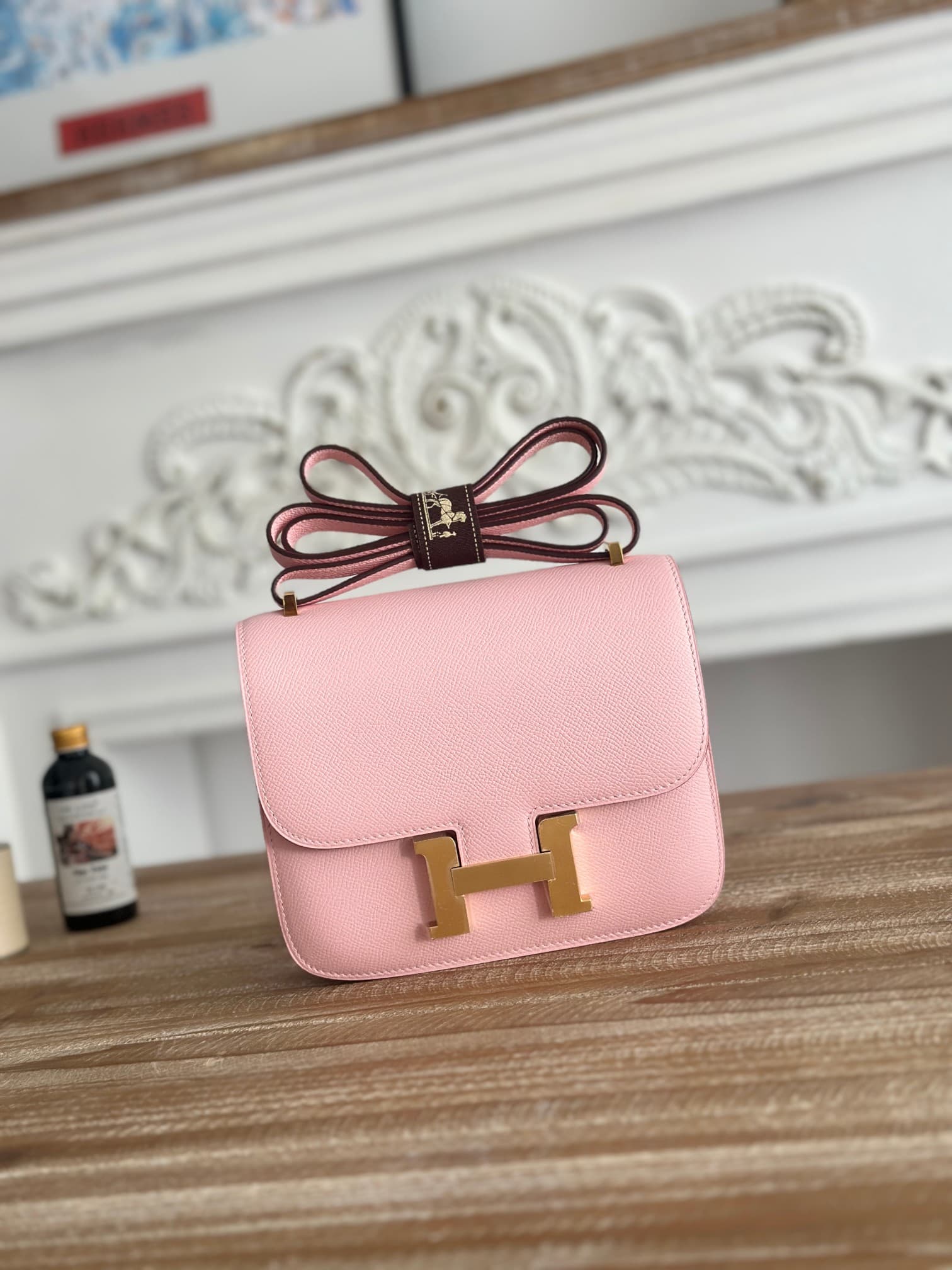 Hermes Mini Constance 18cm Epsom Bag WAX Mauve Sylvestre High