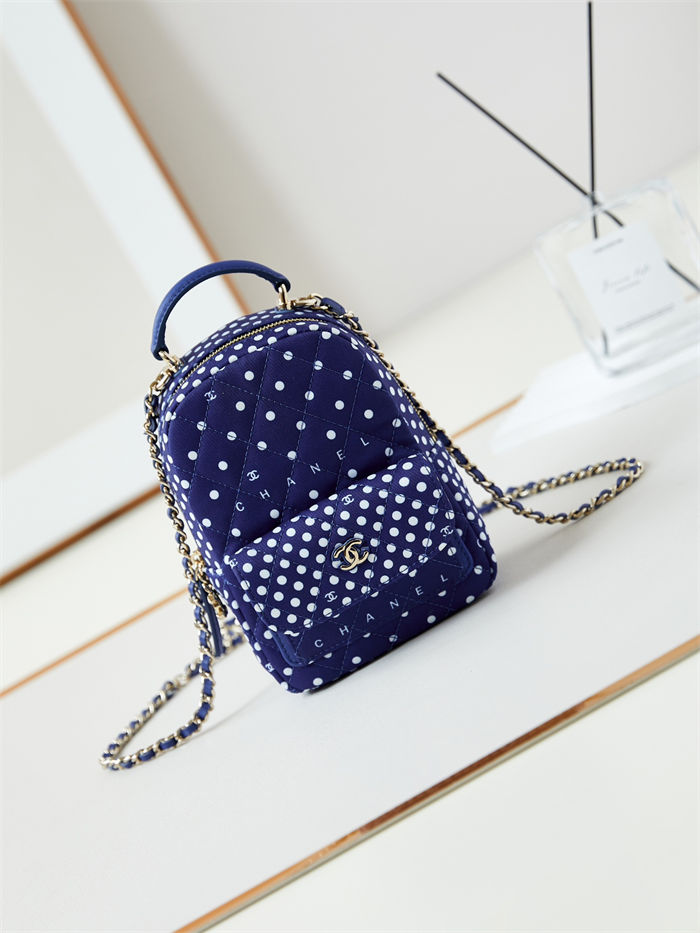Chanel Mini Backpack Tweed Gold-Tone Metal AP3753 A