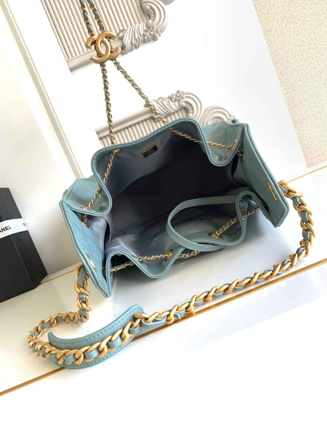 Chanel 25 Medium Hobo Medium handbag AS5311 Grained Calfskin & Gold-tone Metal Blue A