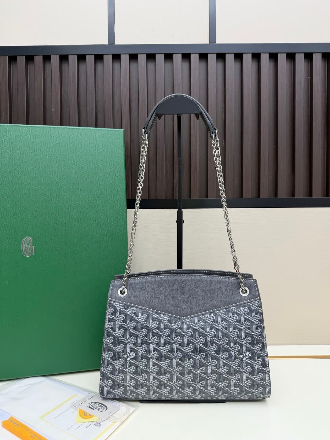 Goyard Rouette Structure bag in Grey-Blue Goyardine Canvas High