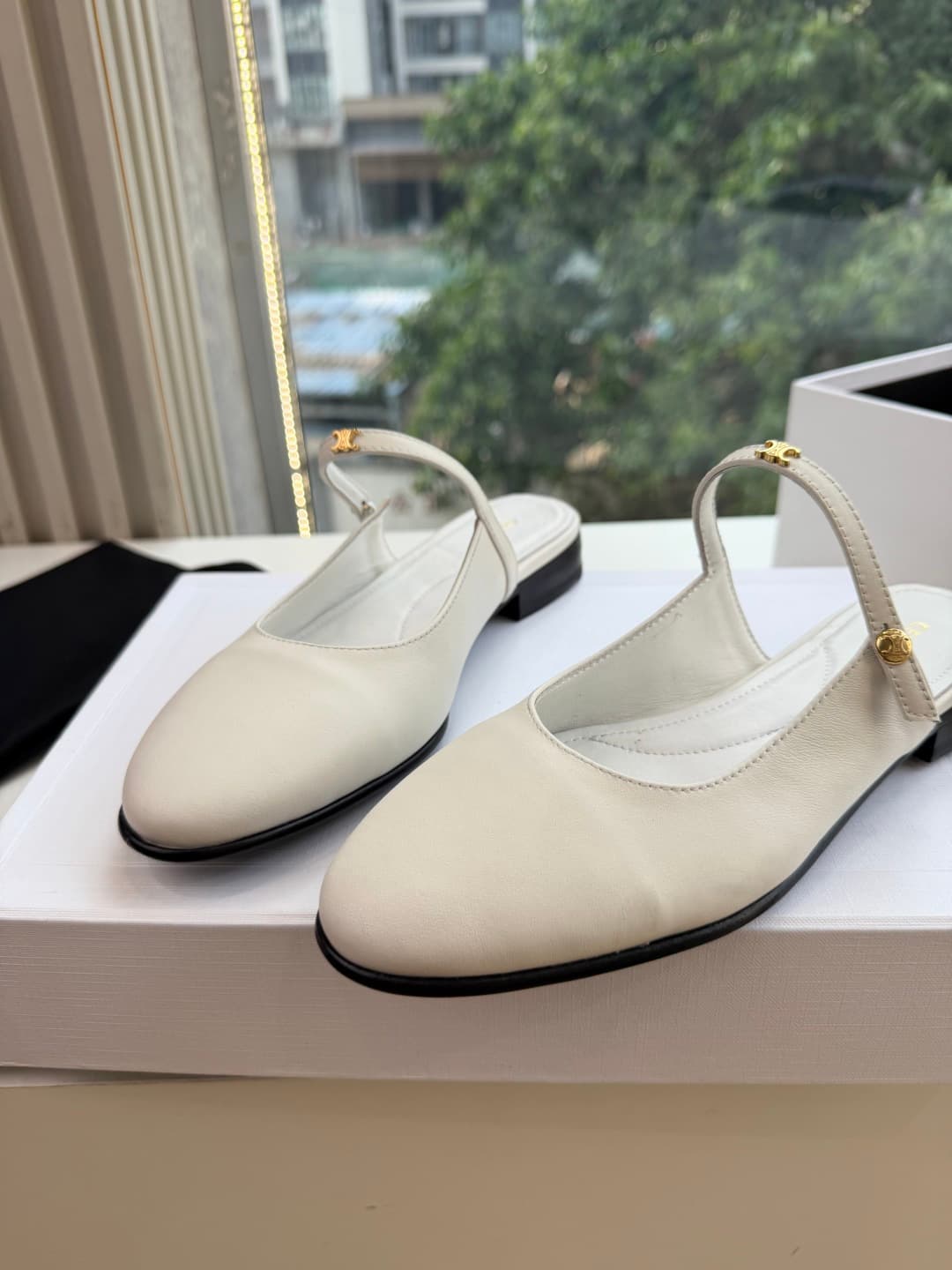 Celine Macaron Mule in Goatskin Shoes Women