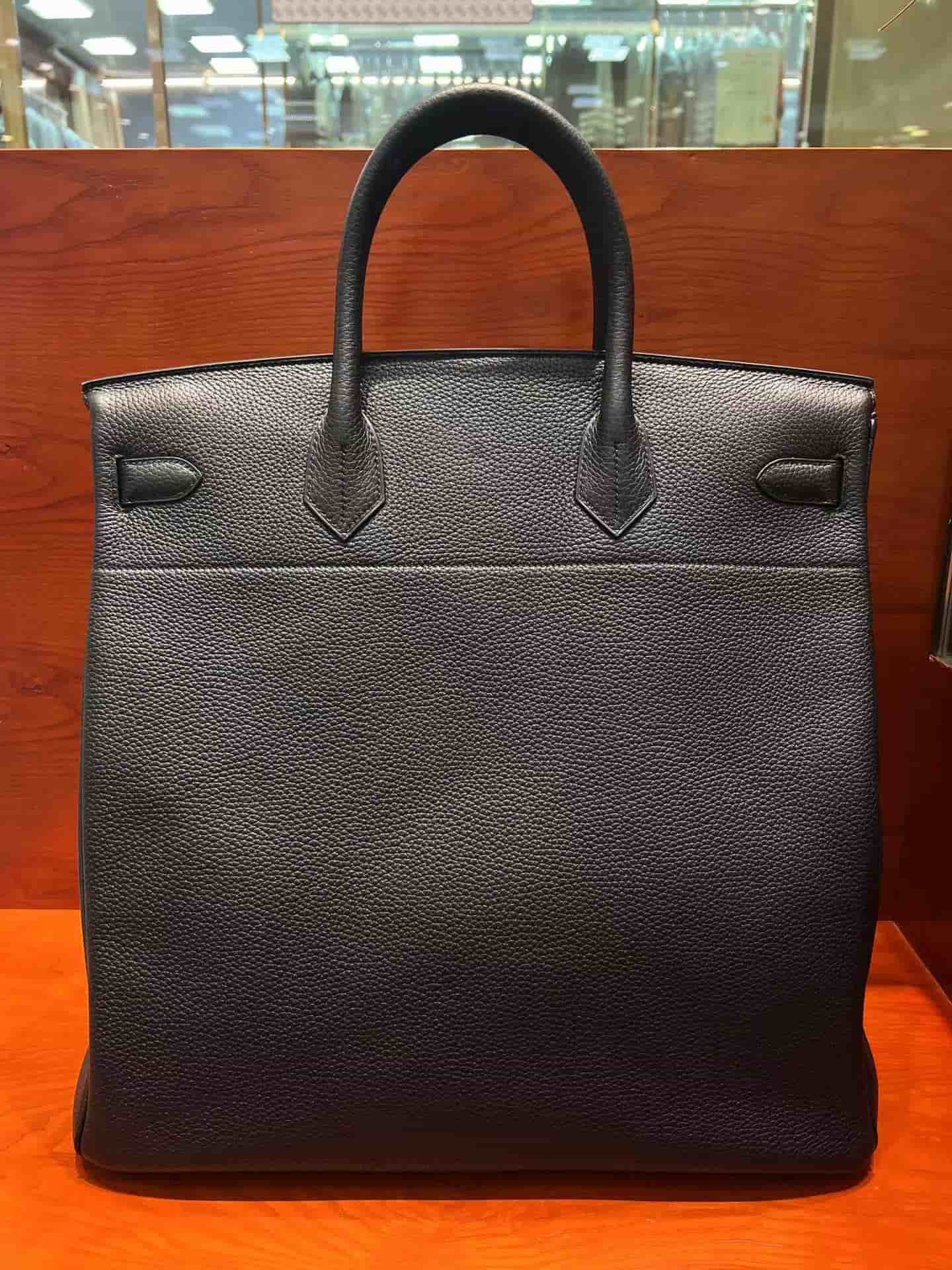 Hermes HAC Birkin 40 Bag Togo Leather In Black WAX High Customizing Style