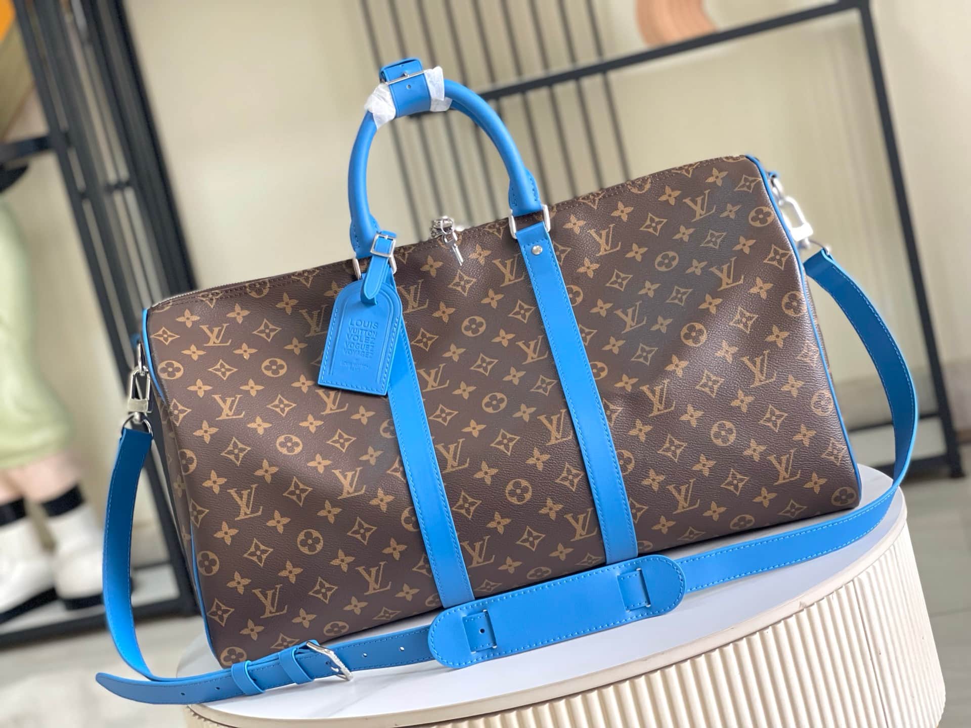 Louis Vuitton Keepall Bandoulière 50 Indigo Blue Monogram Macassar coated canvas M12633 TOP