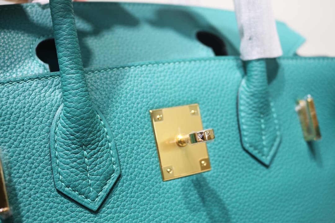 Hermes Birkin 25/30/35cm Bag Togo Leather In Blue Paon WAX High