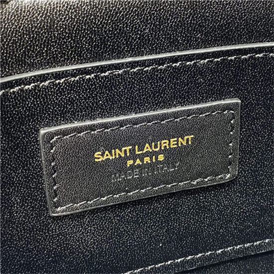 SOLFERINO MEDIUM SATCHEL IN CROCODILE-EMBOSSED SHINY LEATHER Black High