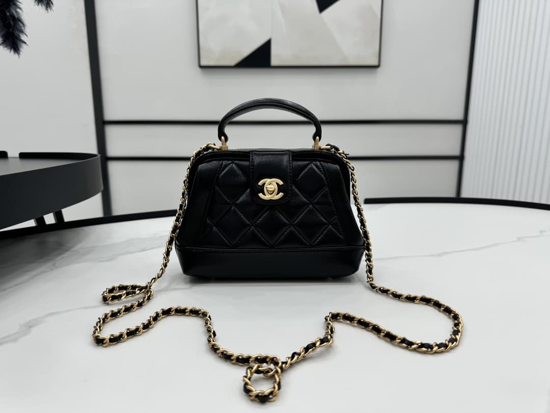 CHANEL 24A TOP HANDLE DOCTOR BAG SHINY LAMBSKIN AS4958 High