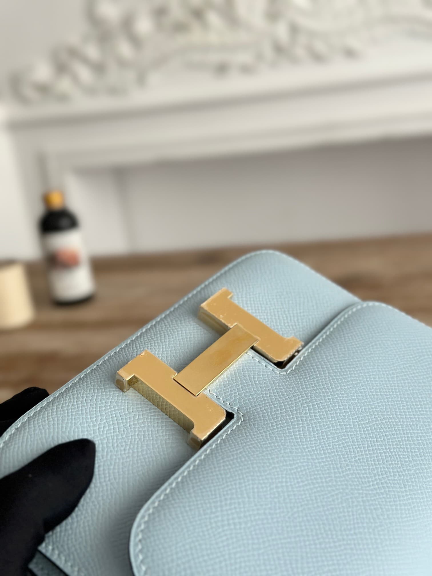 Hermes Mini Constance 18cm Epsom Bag WAX Bleu Brume High