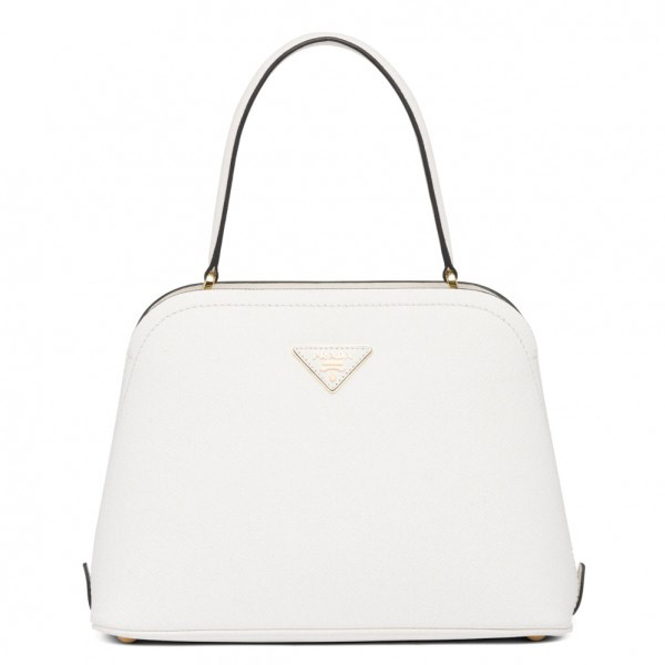 Prada Matinee Mini Bag In White Saffiano Leather High