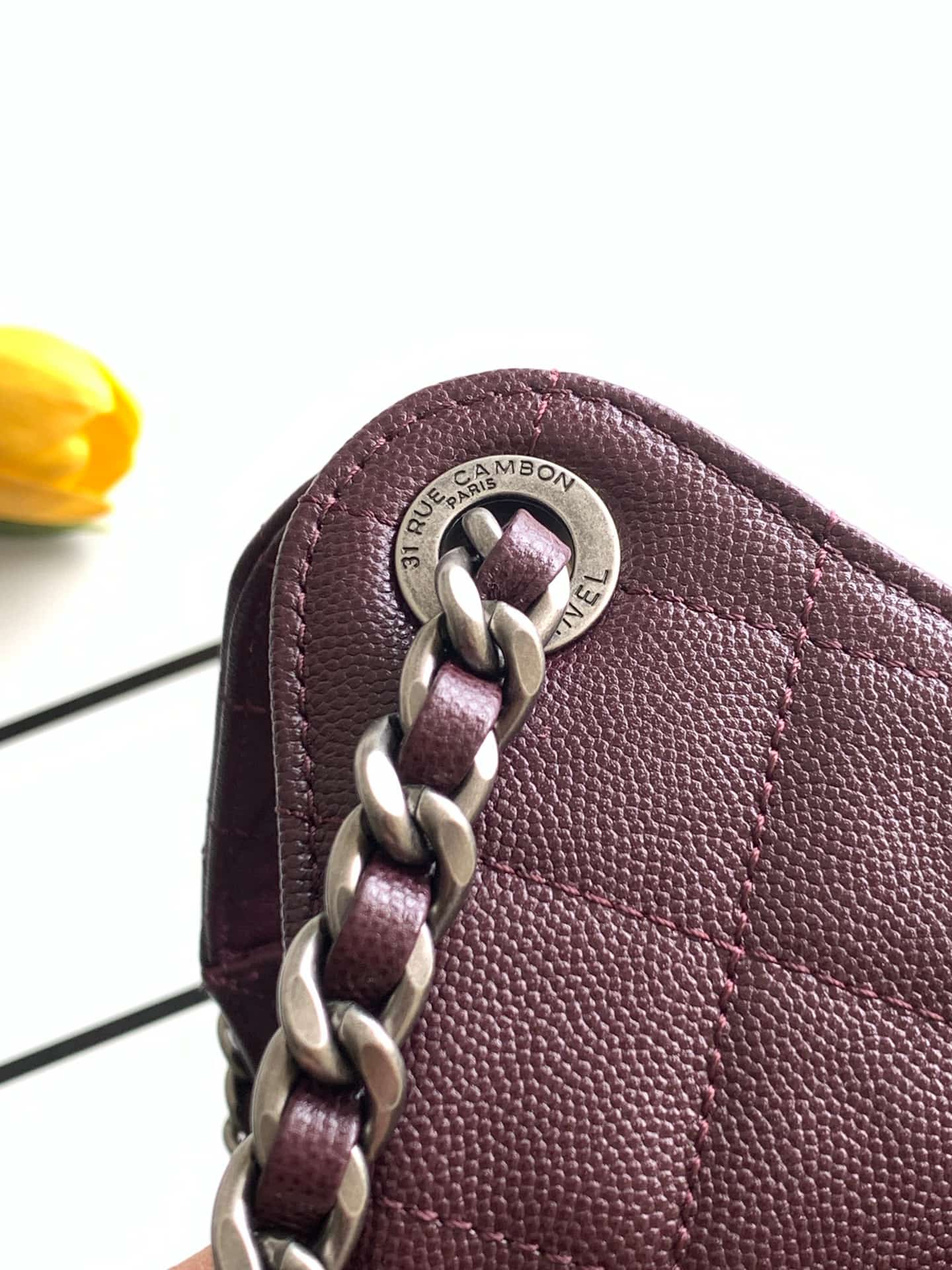 Chanel 25 Small Hobo handbag AS5293 Grained Calfskin &Silver-Tone Metal Drak Brown A