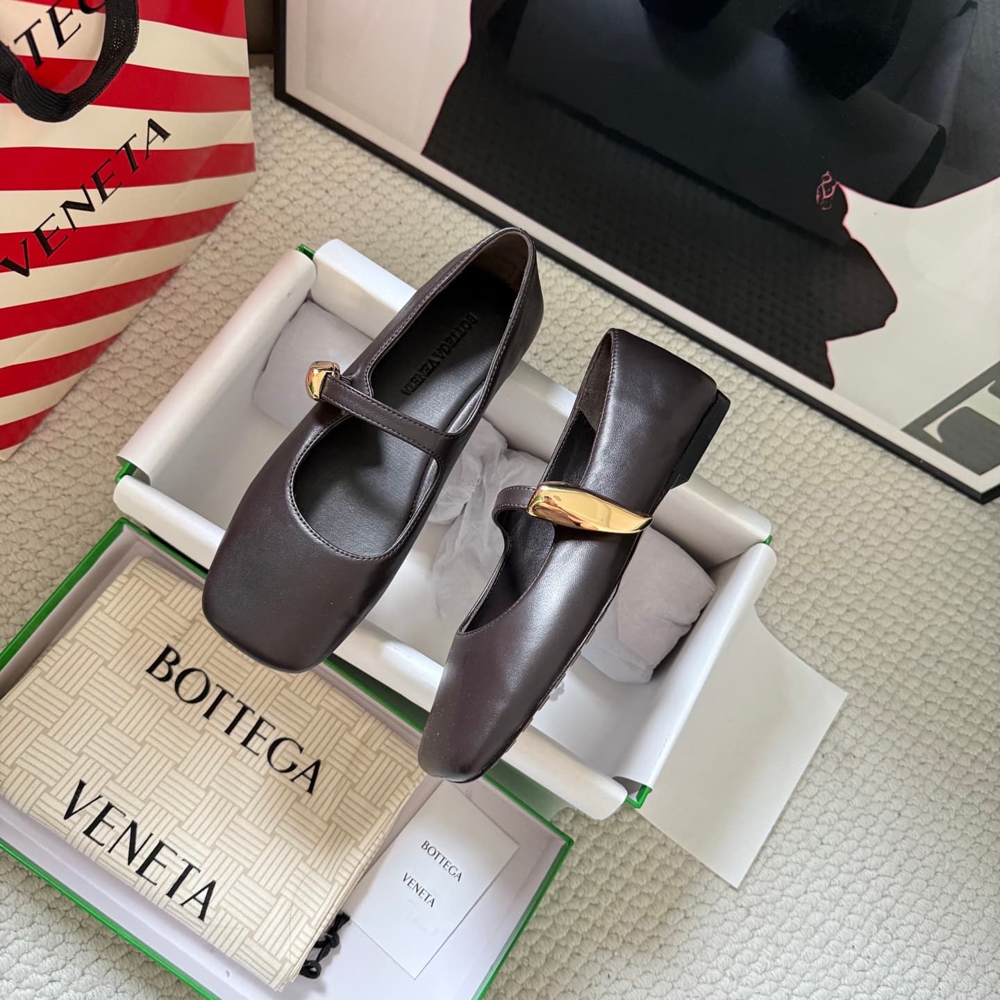 Bottega Veneta Nappa Leather Mary Jane Flats Women